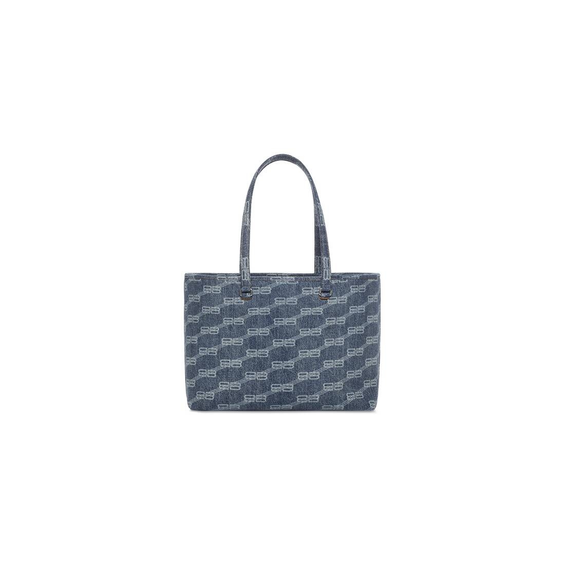 Signature Medium East-west Shopper Bag Bb Monogram Bleached Denim  in Blue - 3