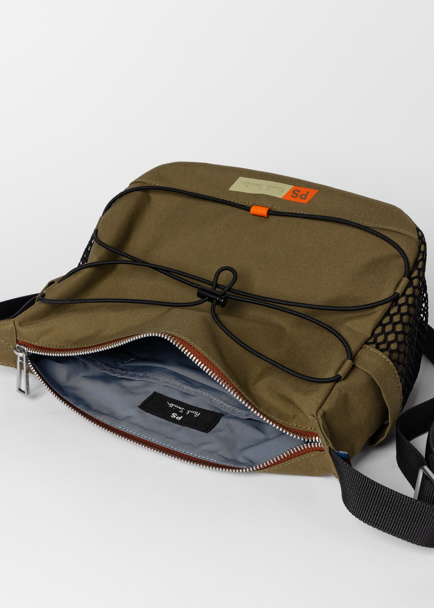 Khaki Nylon Utility Messenger Bag - 5