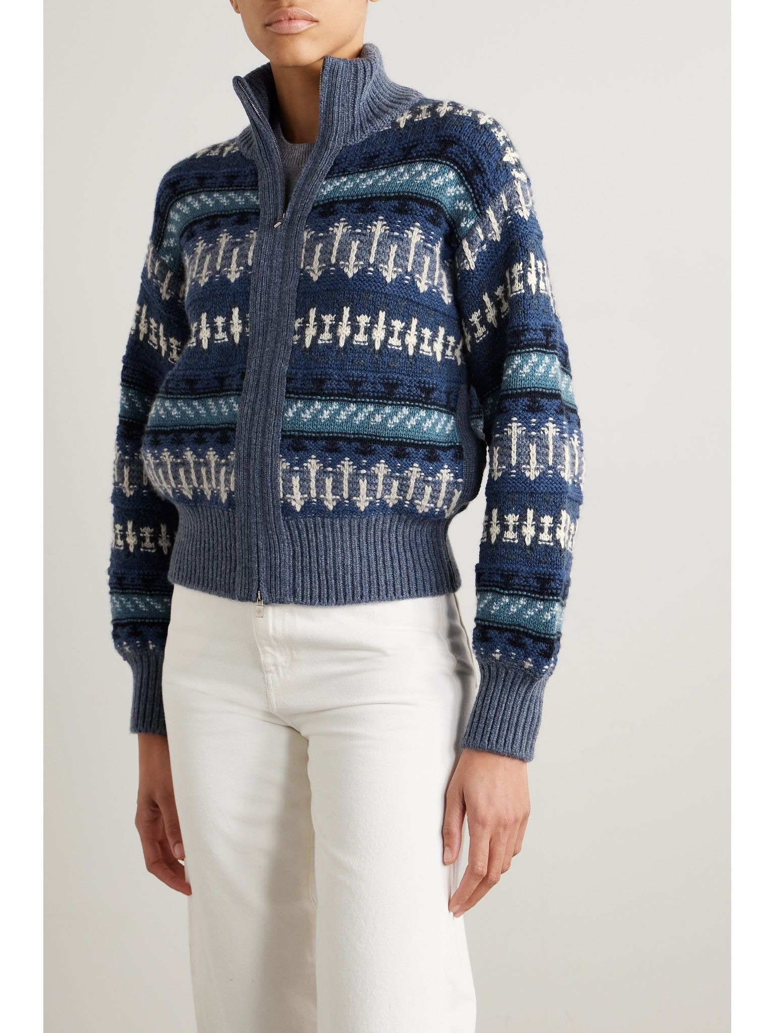 Holiday Noel jacquard-knit cashmere cardigan Multi - 3
