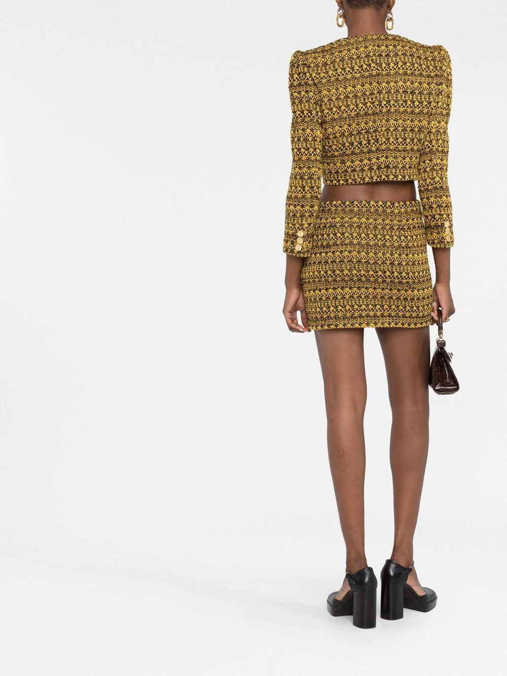 Vichy cropped tweed jacket - 4