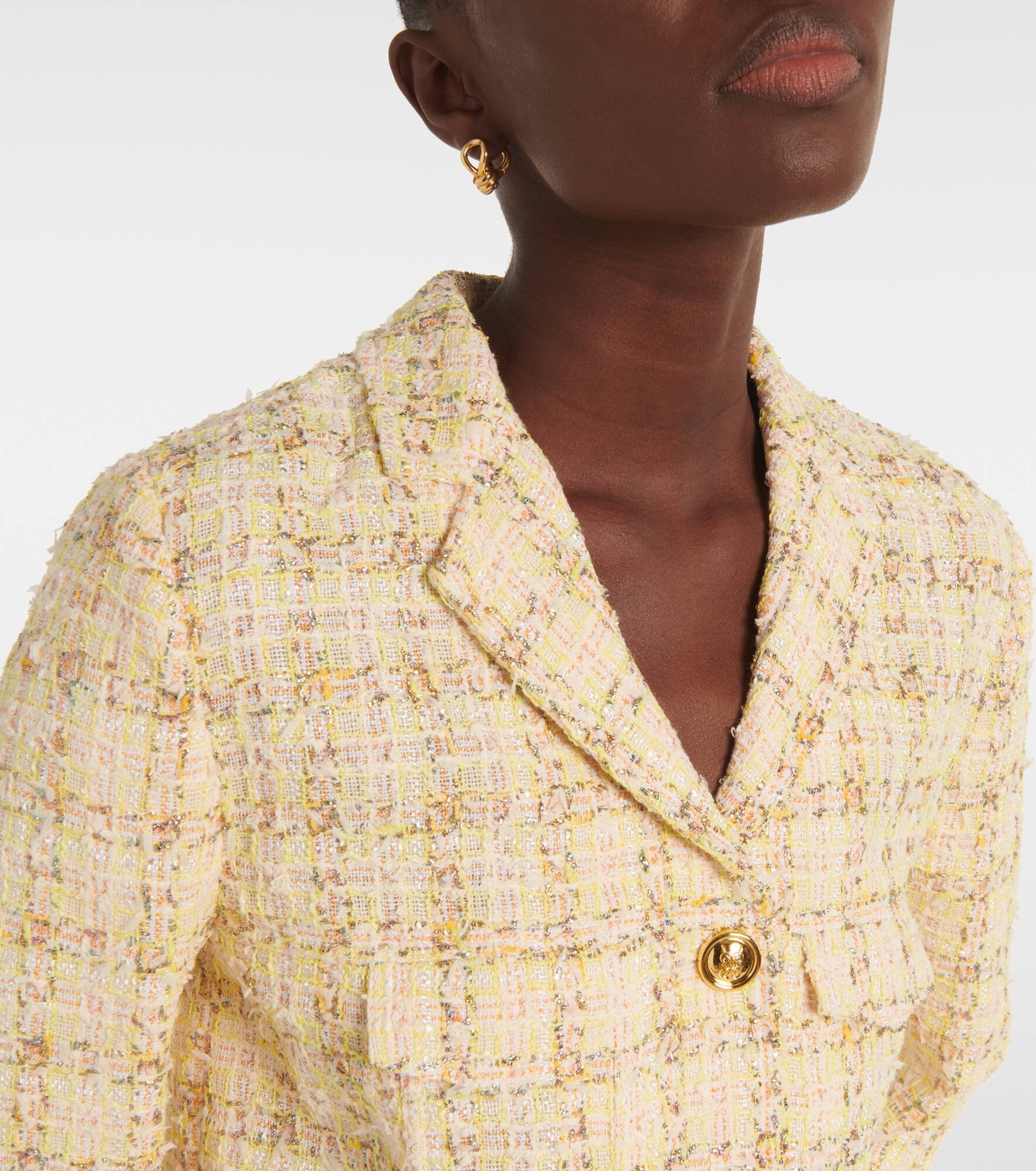Checked cotton-blend jacket - 4