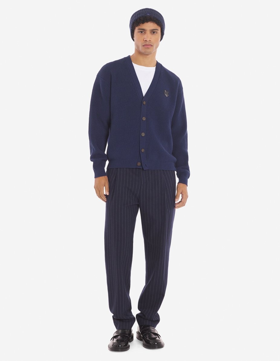 BOLD FOX HEAD PATCH  COMFORT RIBBED CARDIGAN - 2