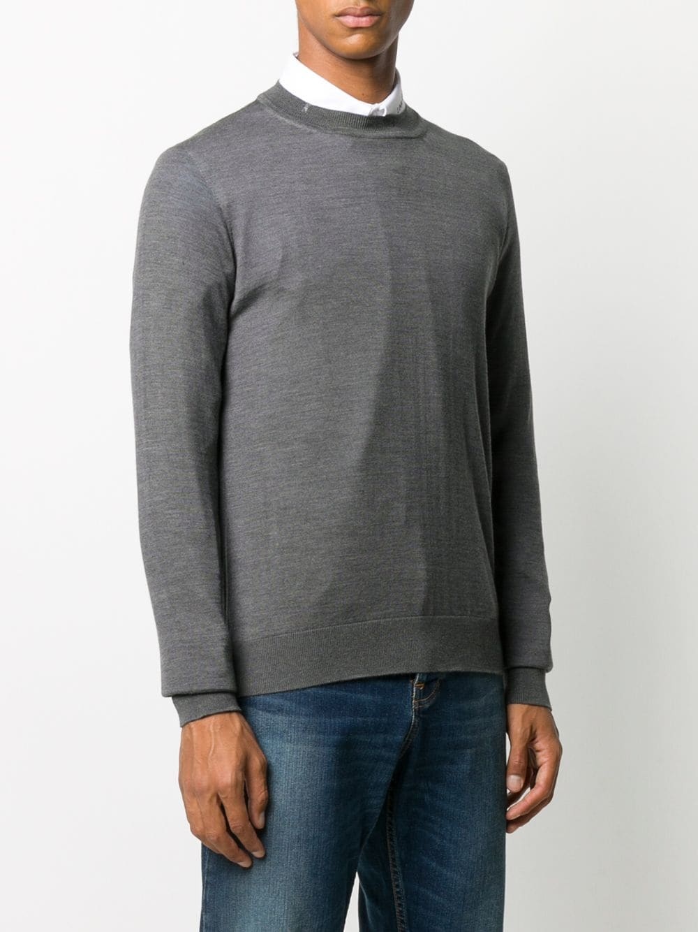 ribbed crew neck jumper - 3