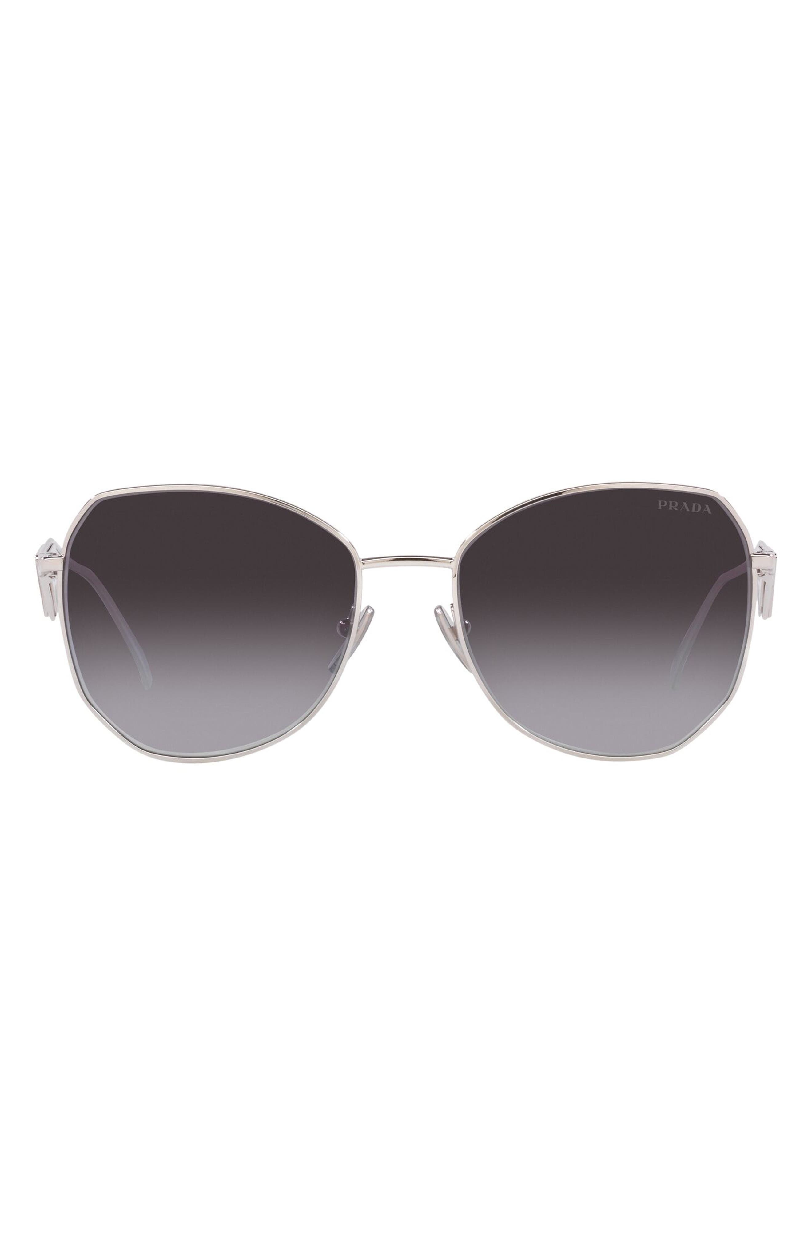 Prada 57mm Gradient Round Sunglasses in Grey Gradient at Nordstrom - 1