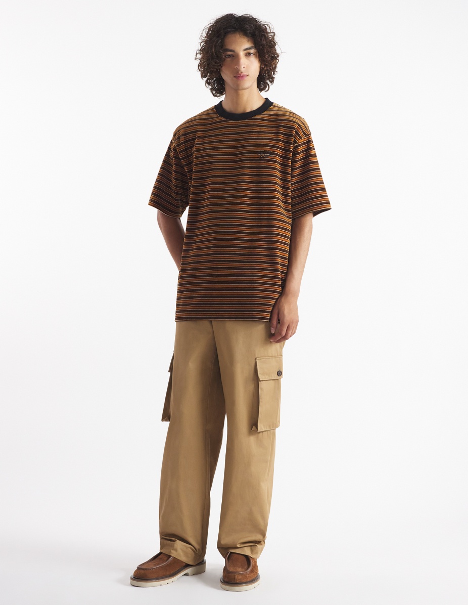 STRIPED VELVET OVERSIZE TEE-SHIRT - 2
