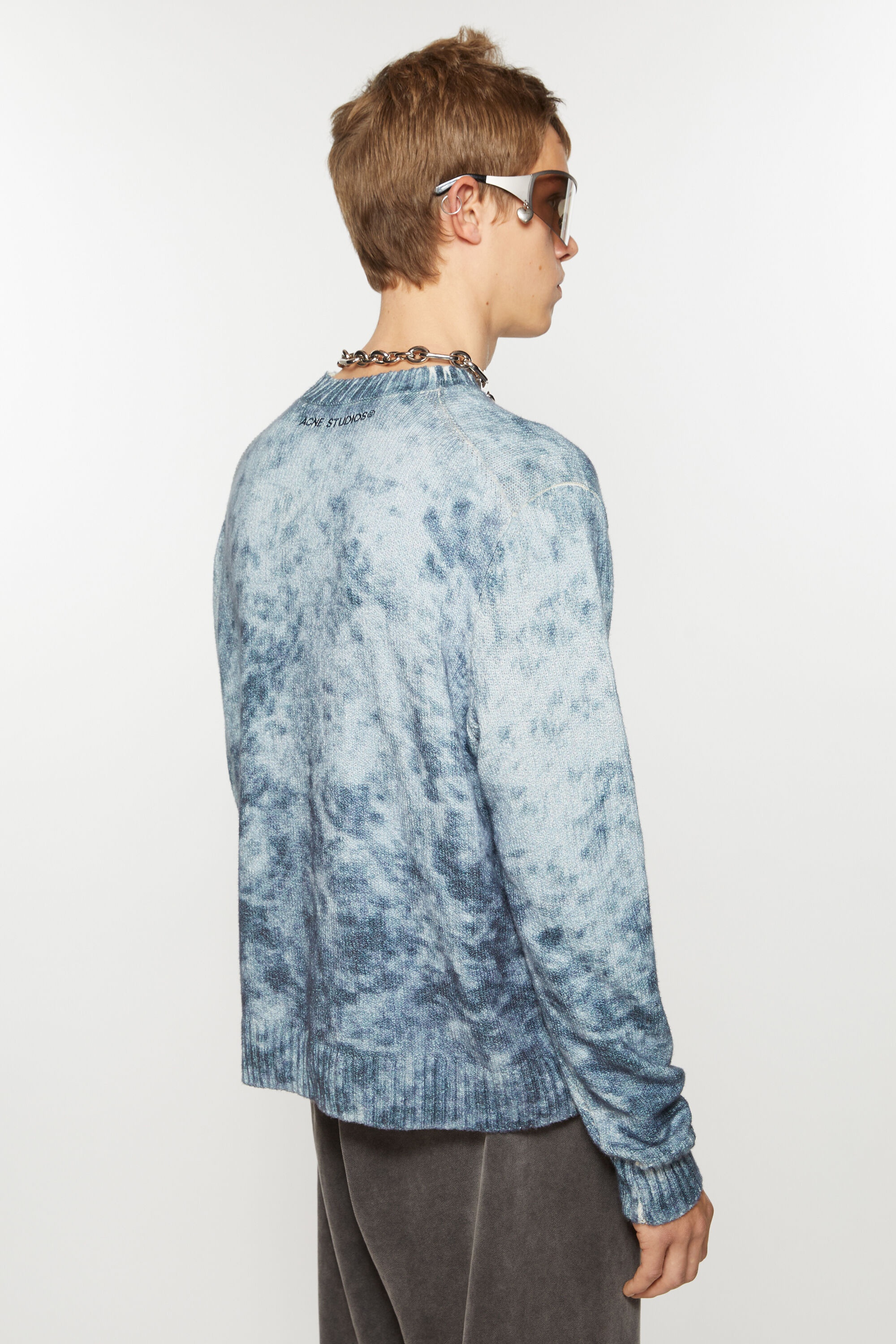 Jumper acid print - Navy/pale blue - 3