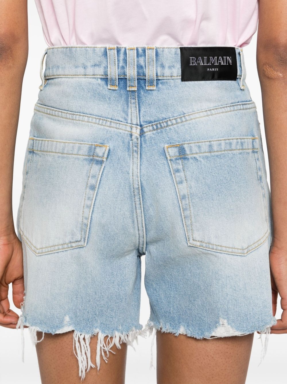 high-rise denim shorts - 5