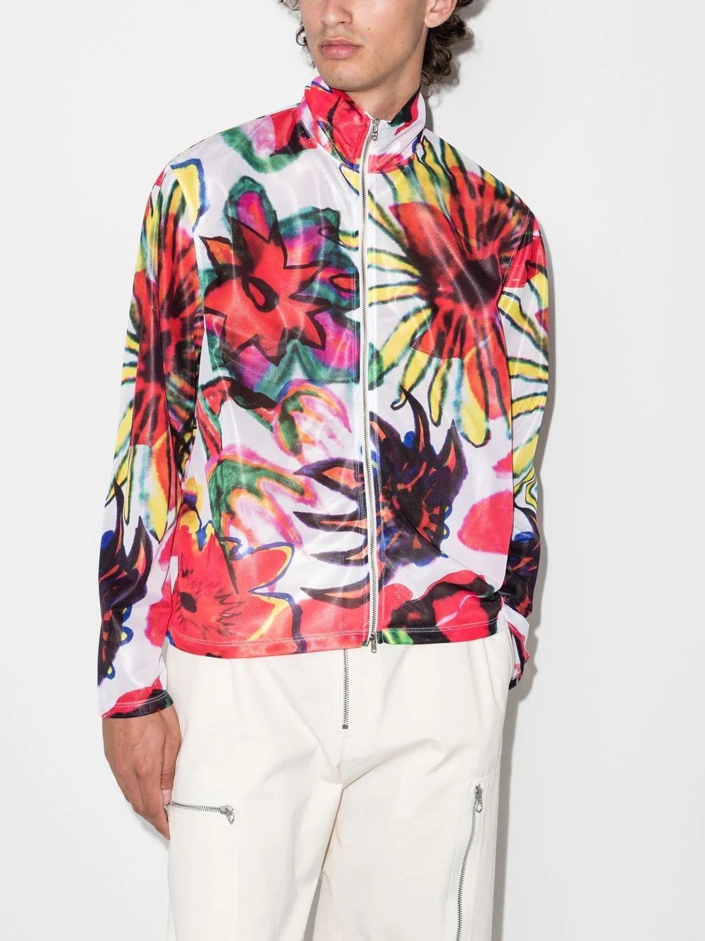 Melting Flowers-print bomber jacket - 2