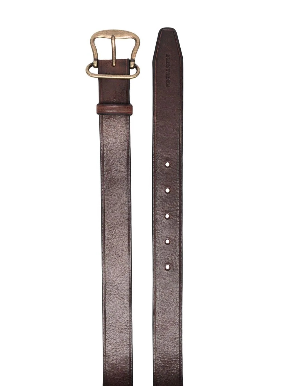 gold-buckle leather belt - 2