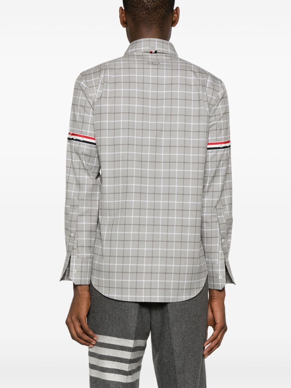 tattersall-checked cotton shirt - 4
