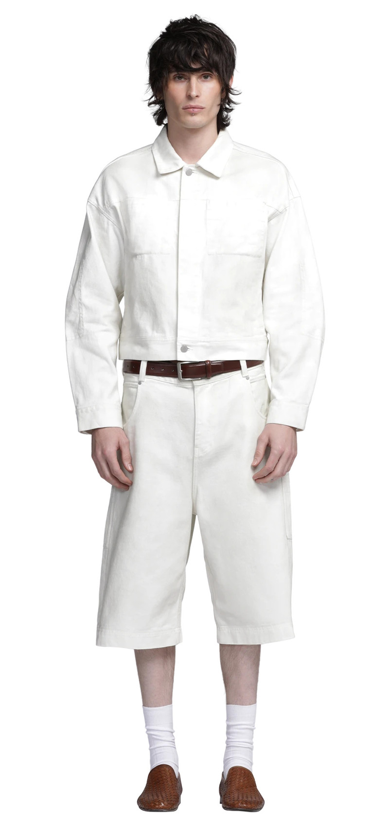 entire studios GEM DENIM JACKET BONE outlook