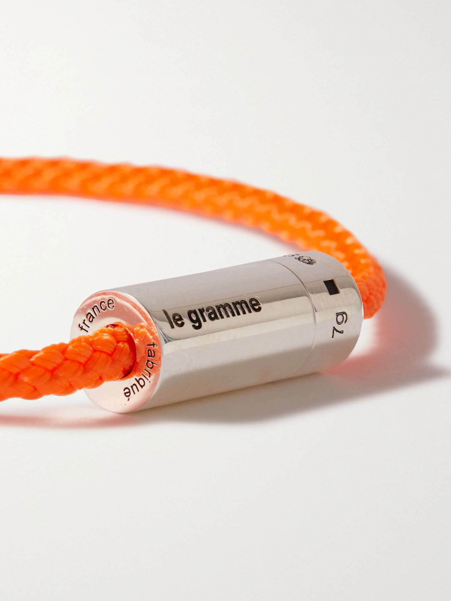 5g Braided Cord and Sterling Silver Bracelet Orange - 4