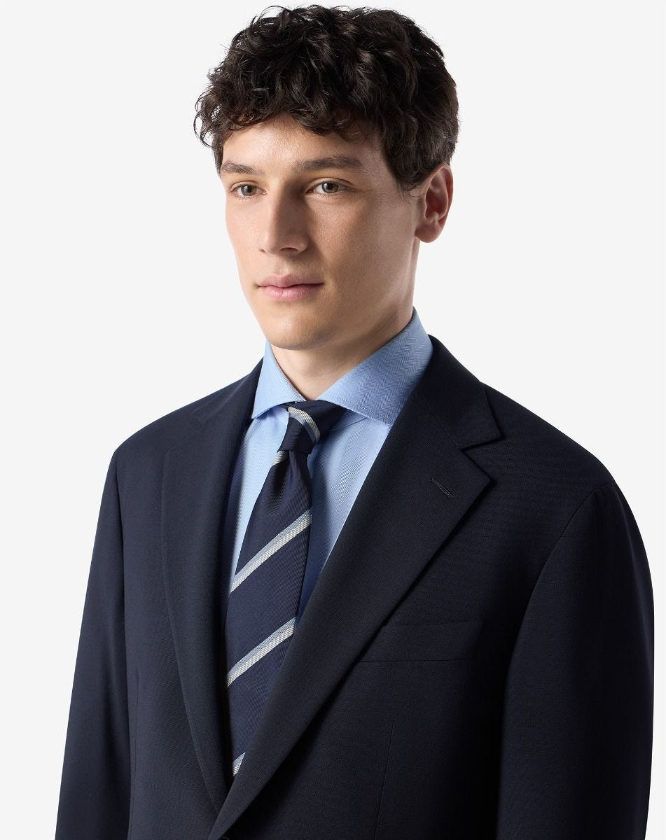 Blue regimental jacquard silk tie - 2