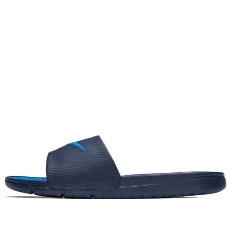 Nike Benassi Solarsoft Slide Sports Slippers Black Blue 431884-440 - 1