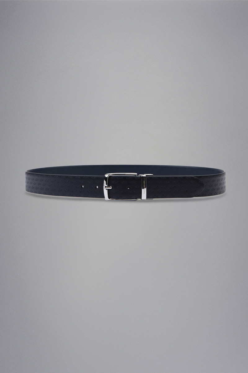 REVERSIBLE LEATHER BELT WITH ALL OVER SHARK PATTERN 1