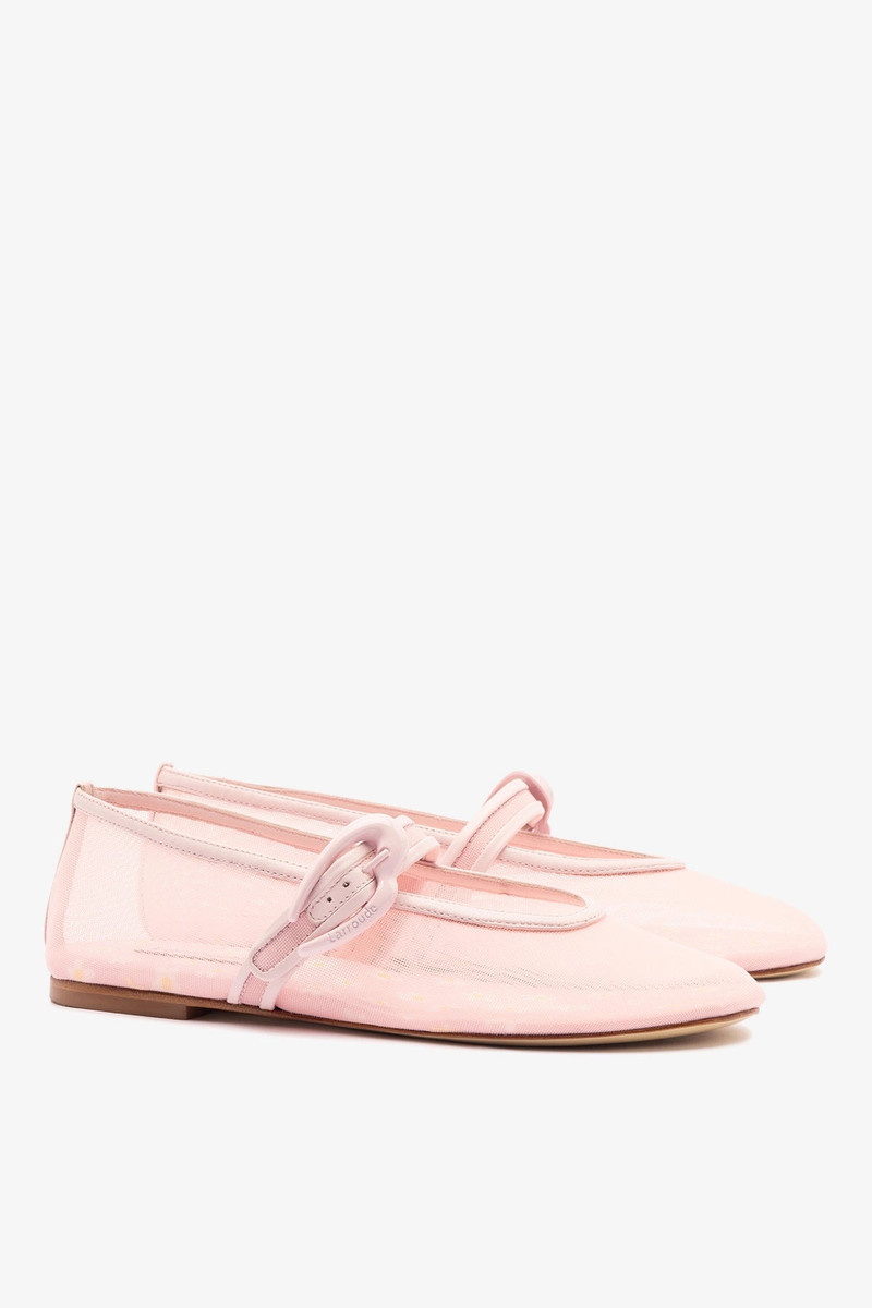 Verona Mesh Ballet Flat In Strawberry Cream Mesh and Leather 4