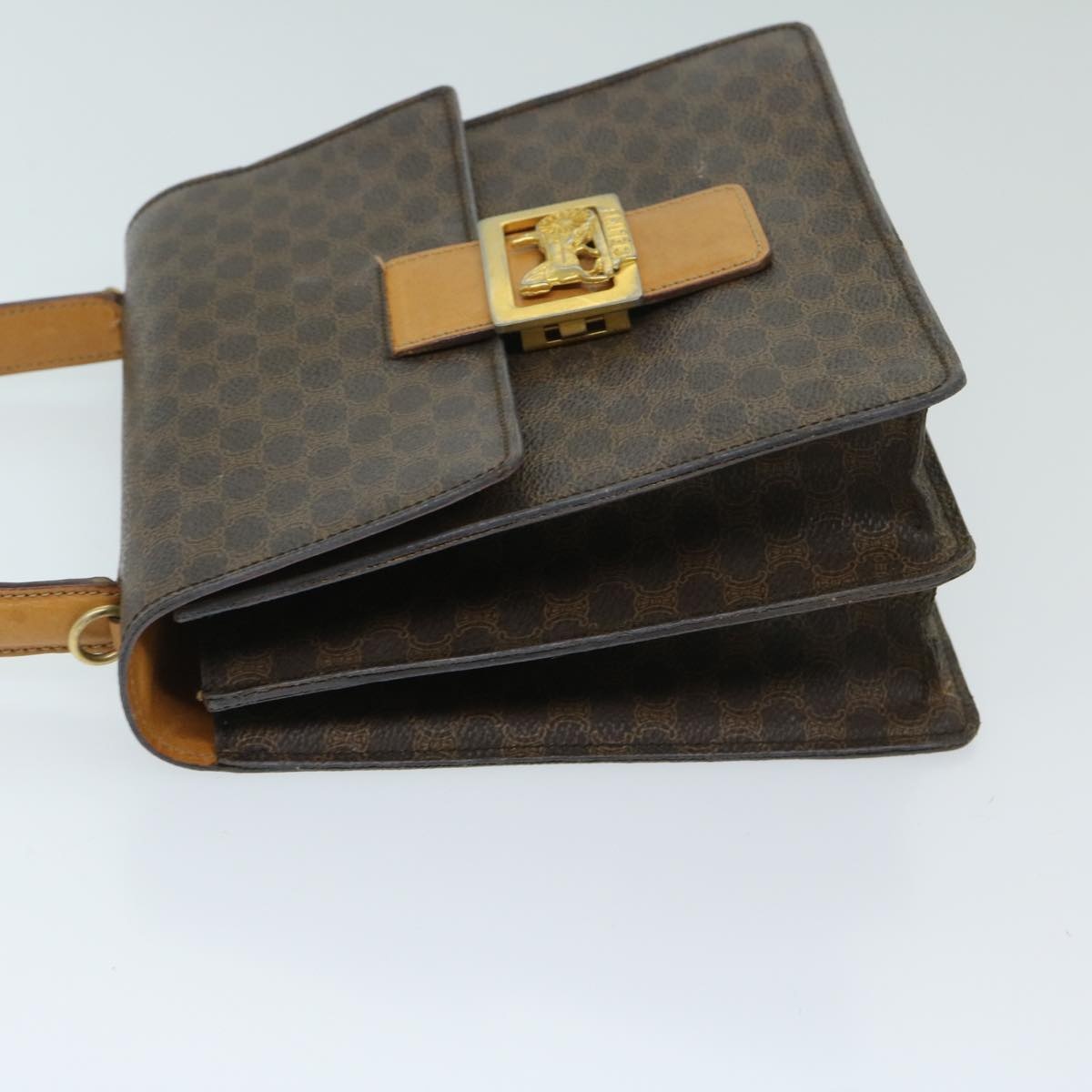 CELINE Macadam Canvas Hand Bag Pvc Brown - 4