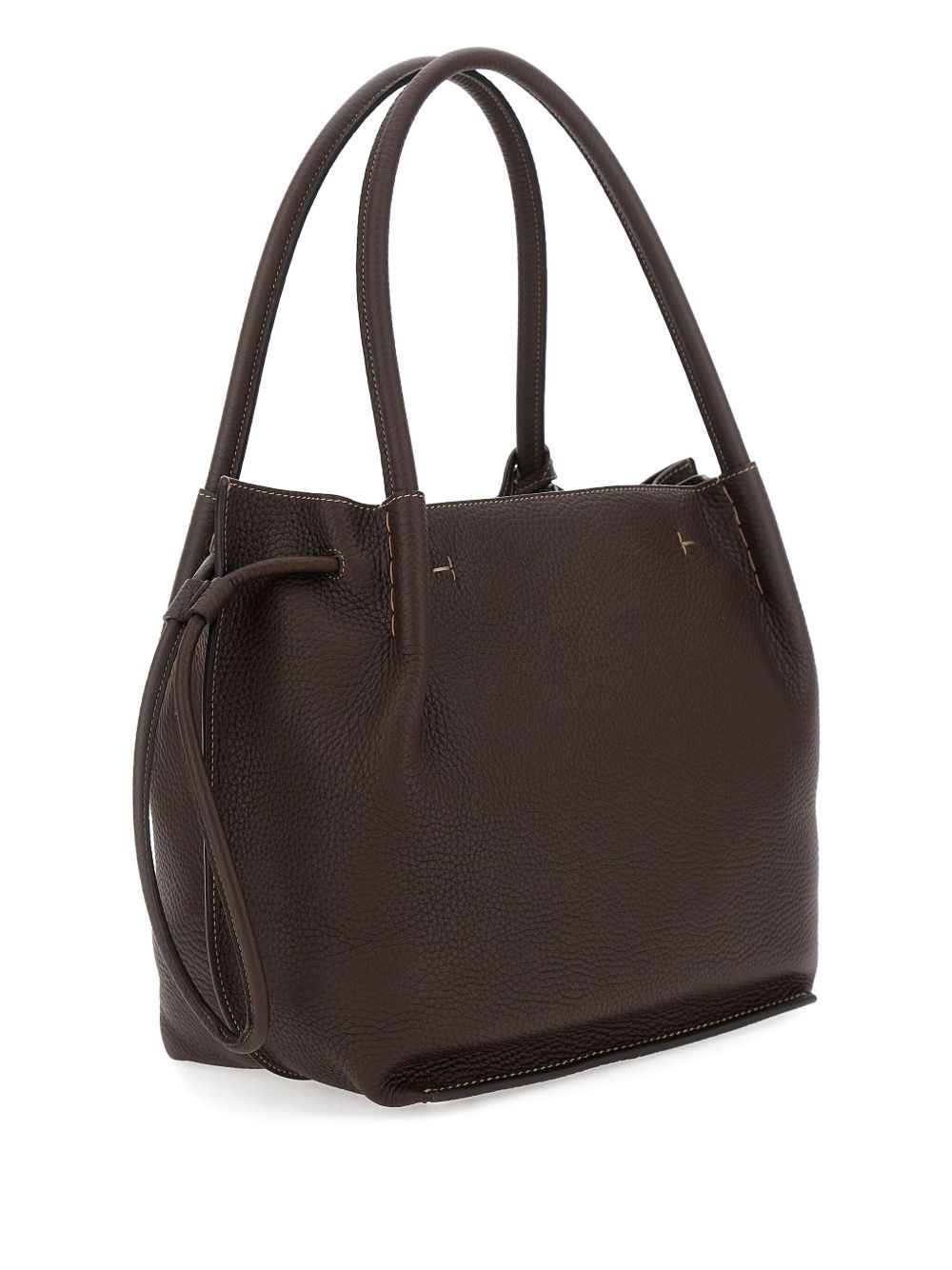 drawstring leather bucket bag - 3