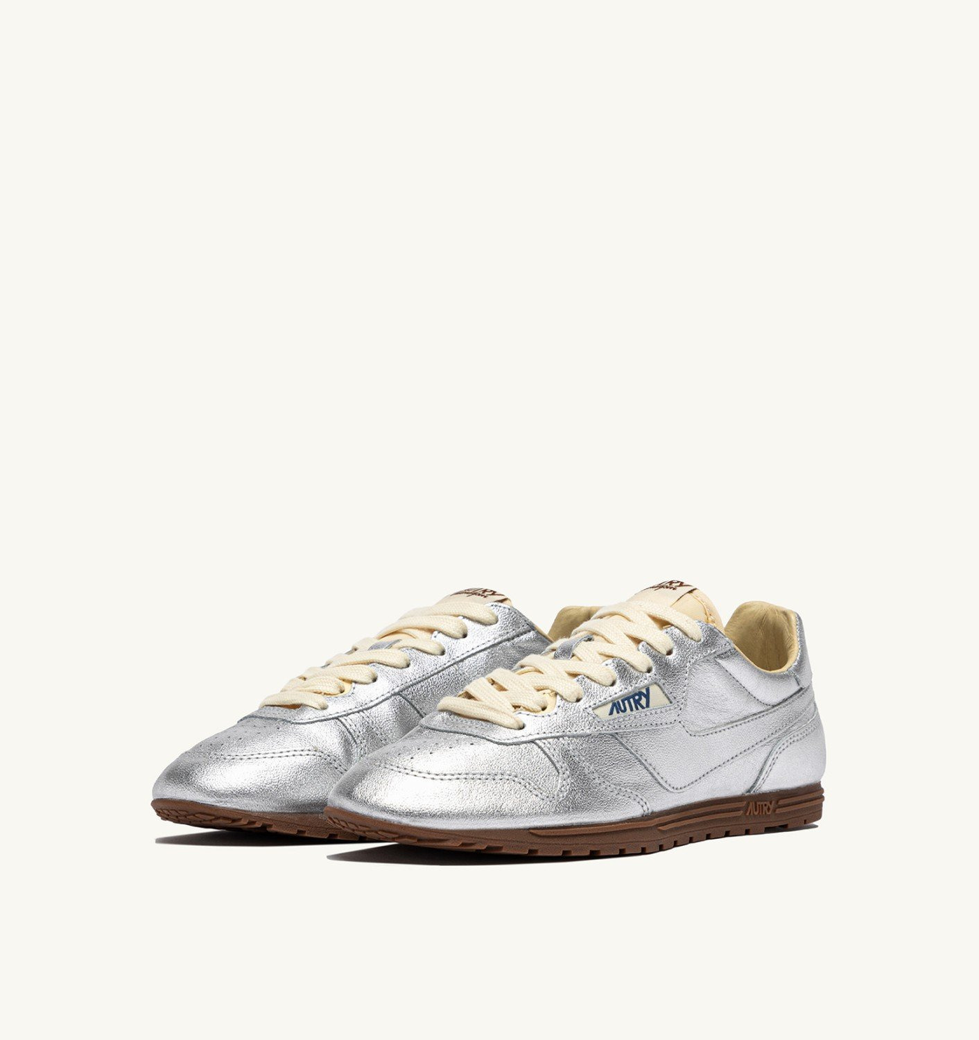 WINDSPIN SNEAKERS IN SILVER TONE LAMINATED LEATHER - 2