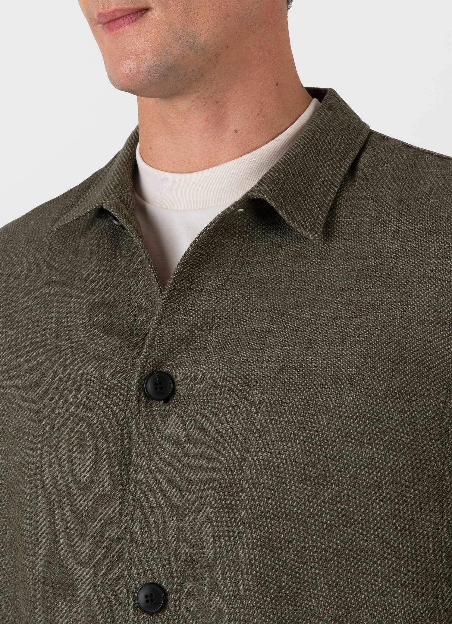 Cotton Linen Twill Twin Pocket Jacket - 6