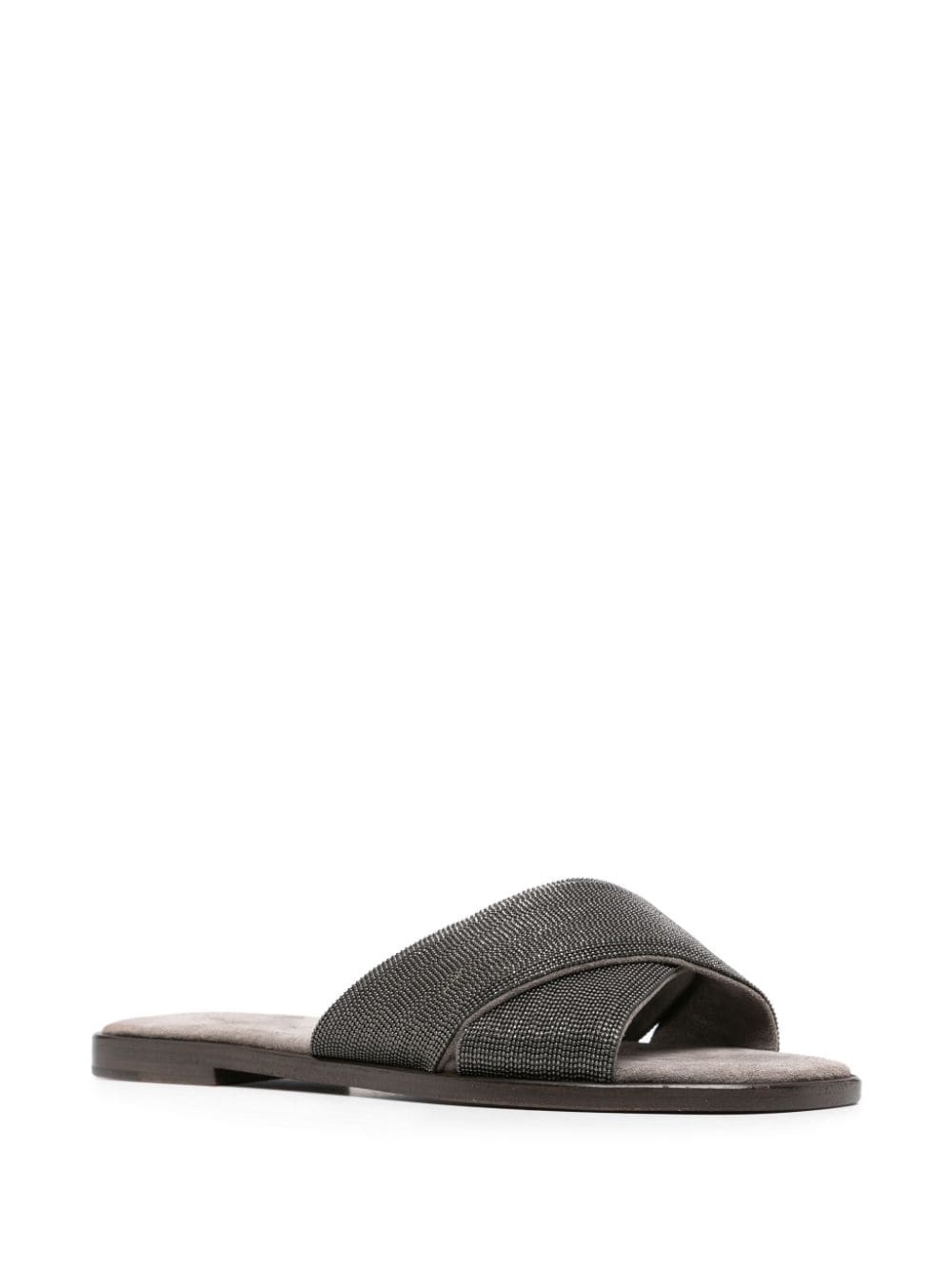 Monili-detail crossover-straps slides - 2