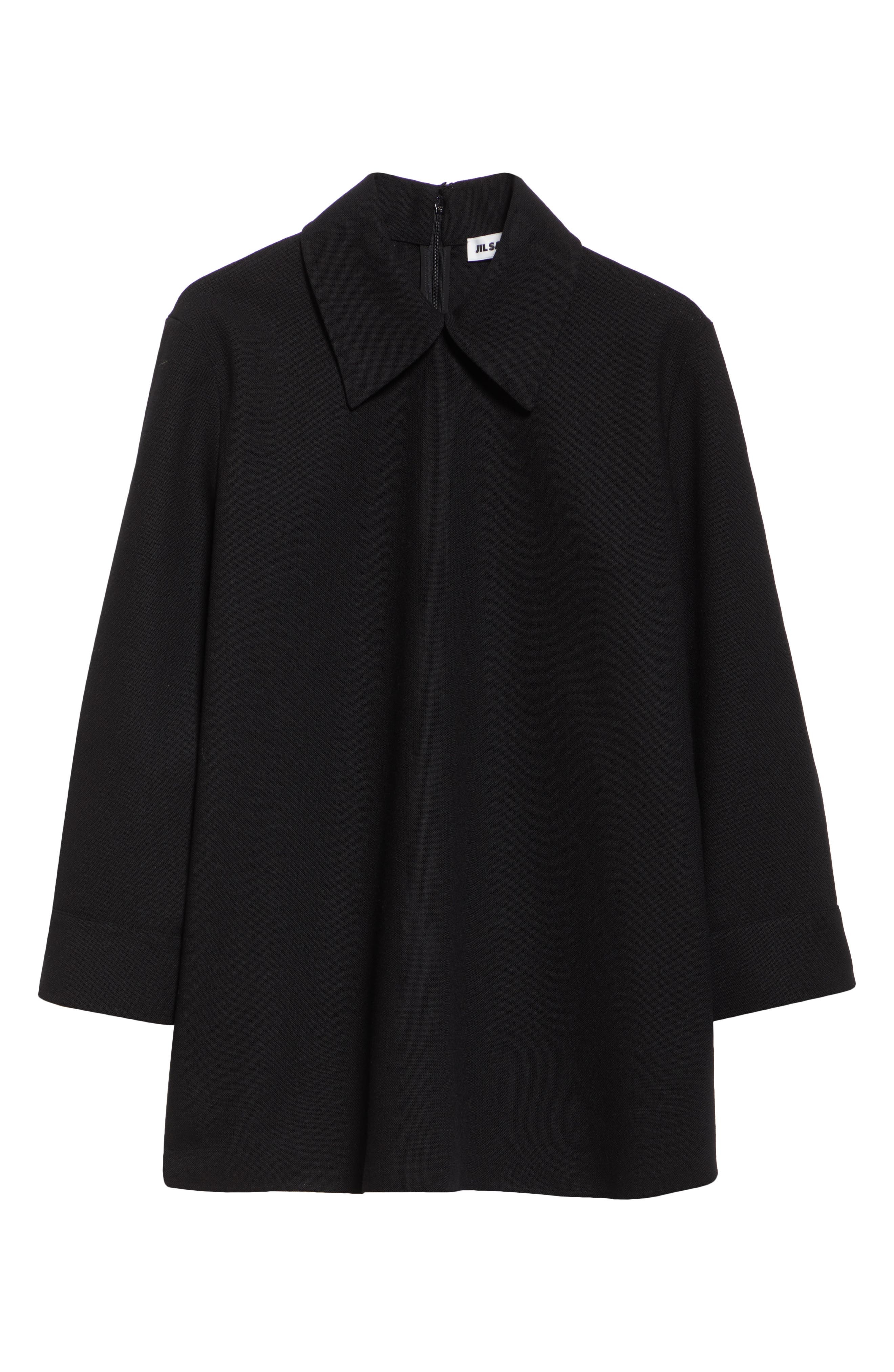 Jil Sander Wool Long Sleeve Top in Black at Nordstrom - 6