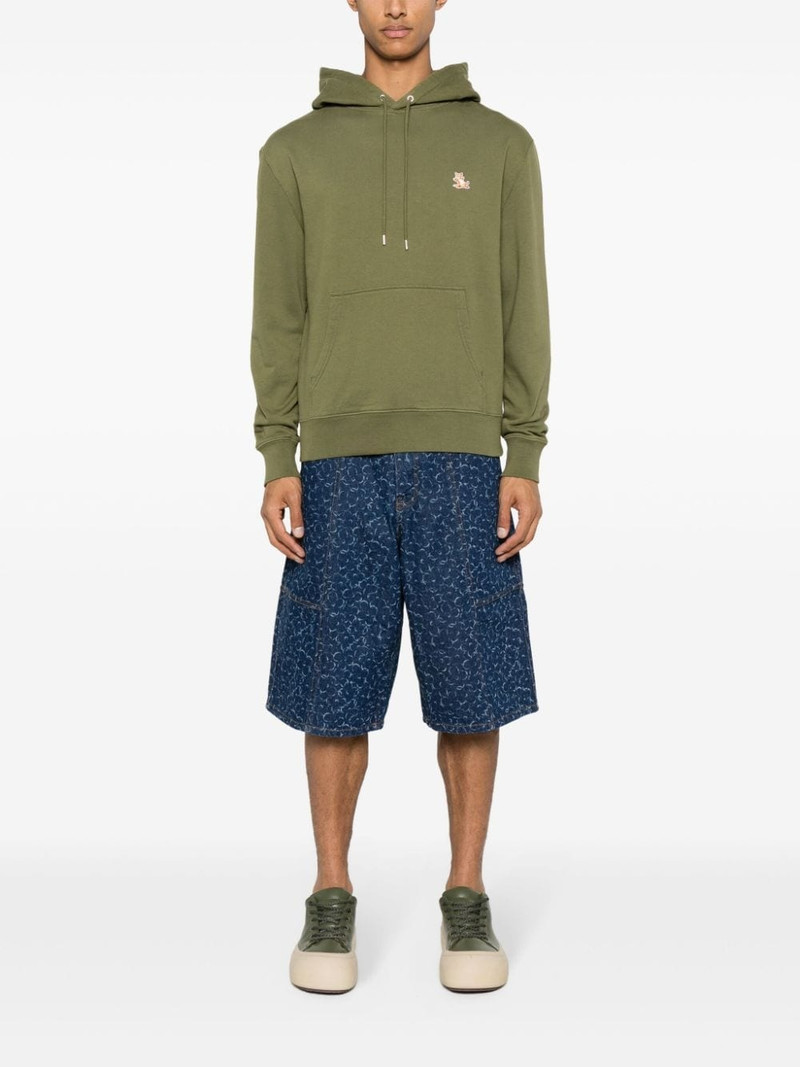 Maison Kitsuné Abstract Daisy-print denim shorts outlook