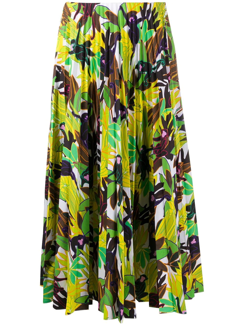 Monkey Forest pleated midi skirt - 1