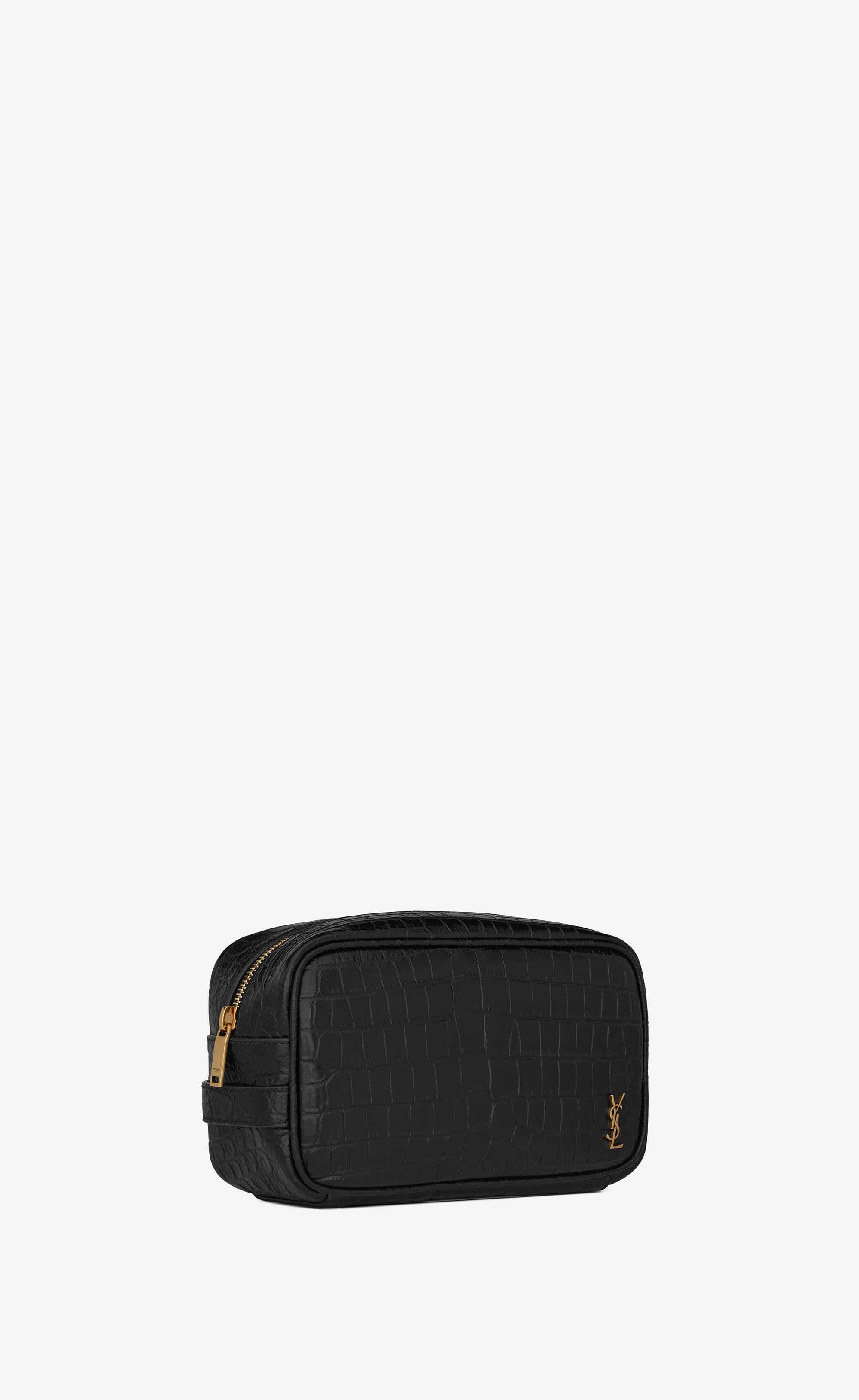 tiny monogram small grooming case in crocodile-embossed matte leather - 4