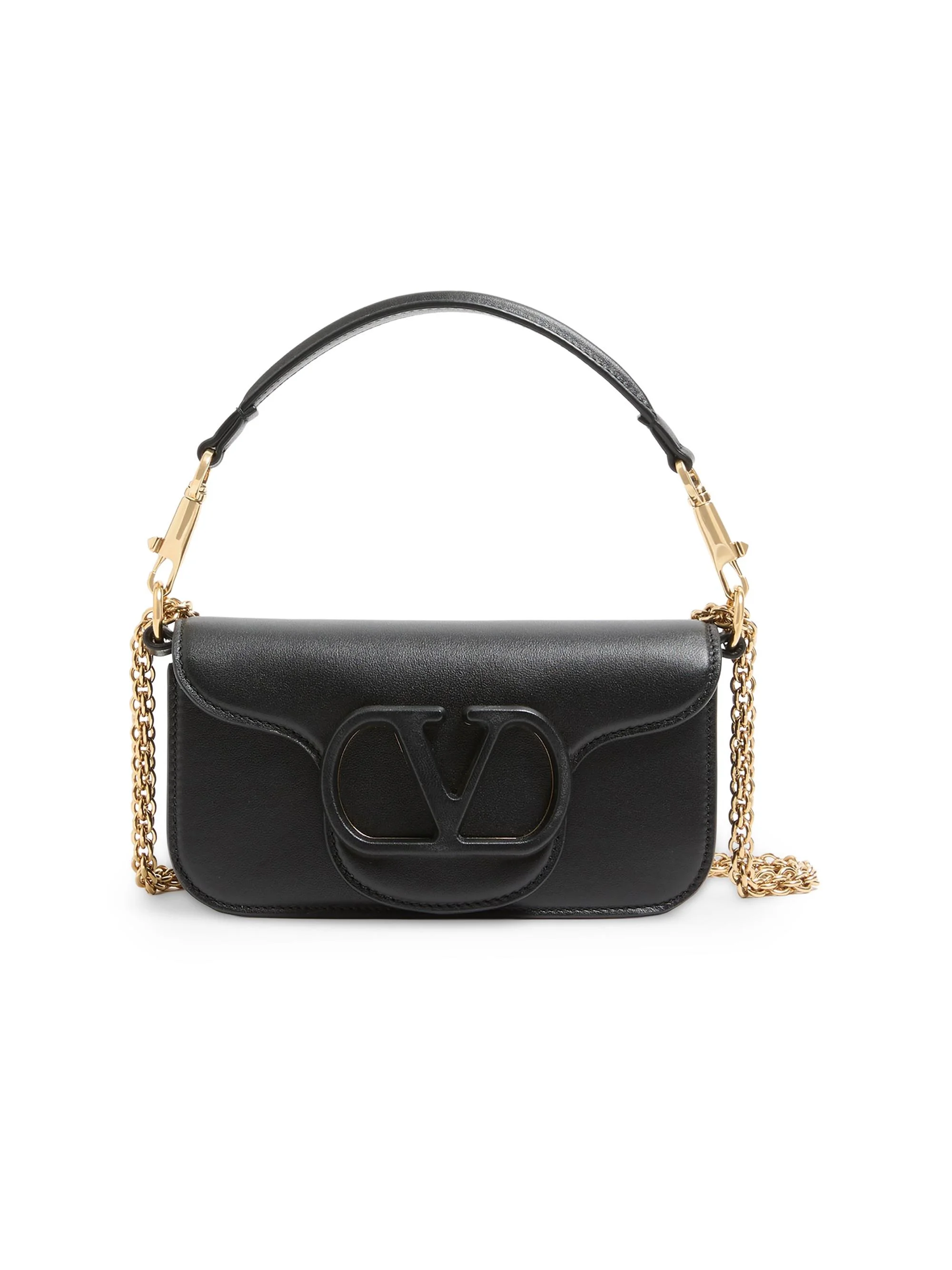 Women's Locò Small Shoulder Bag in Calfskin Leather - Black - 1