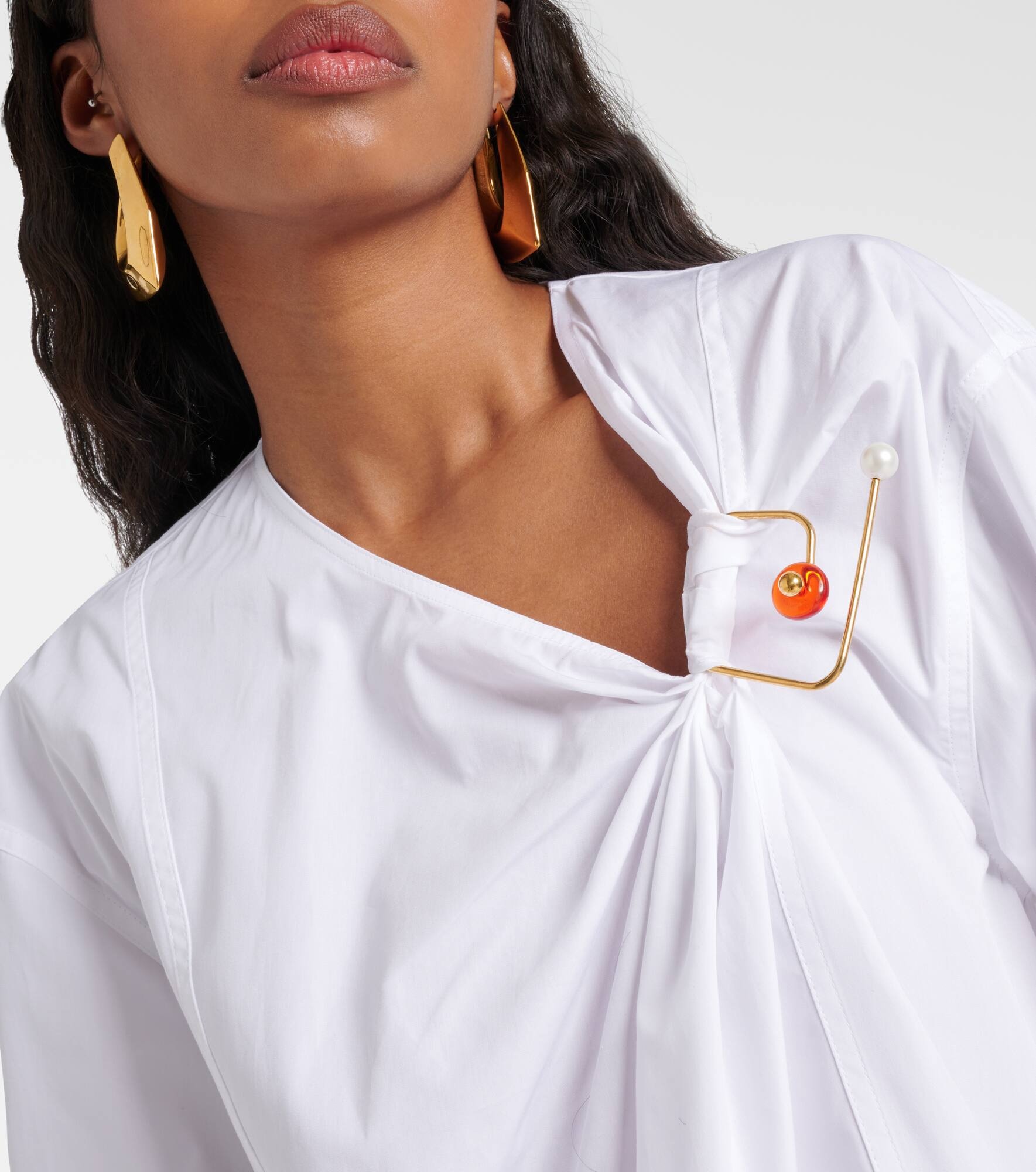 Embellished cotton poplin blouse - 5