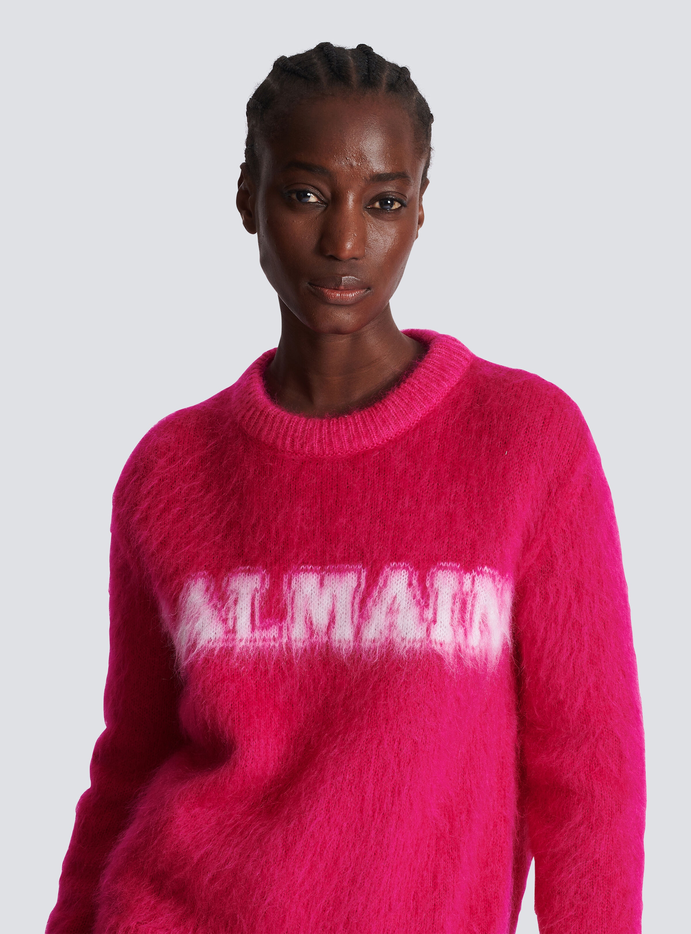 Jacquard brushed mohair Balmain jumper - 6