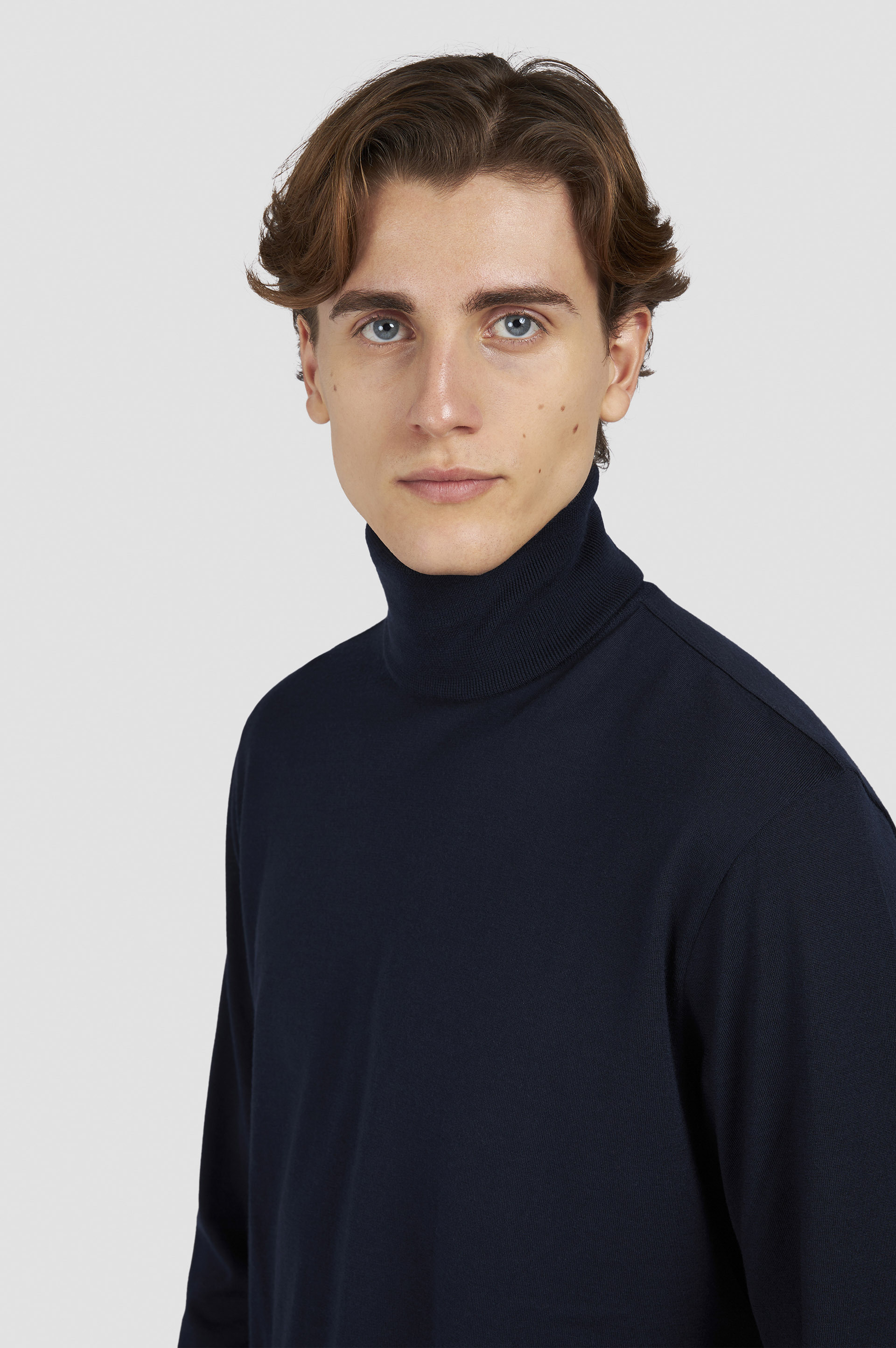 STRETCH WOOL TURTLENECK SWEATER WITH SHARK EMBROIDERY - 4