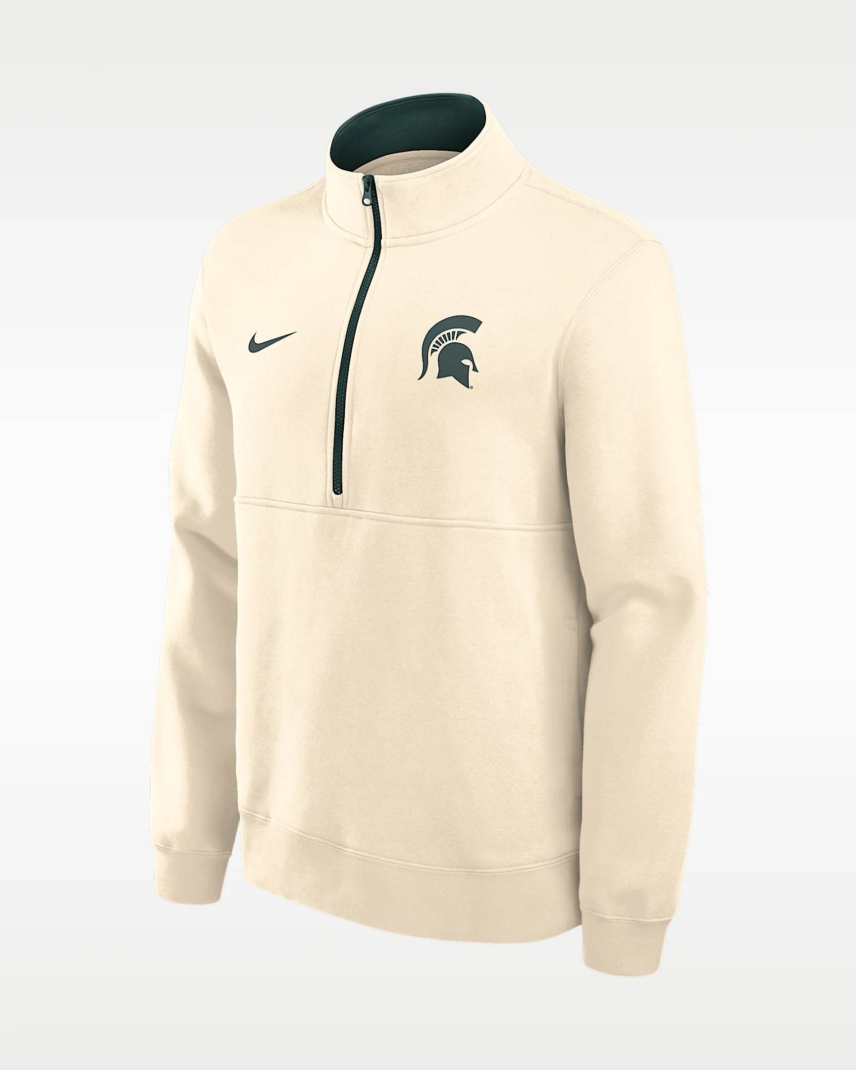 Michigan State Primetime Primary Logo Men's Nike College 1/2-Zip Crew - 1