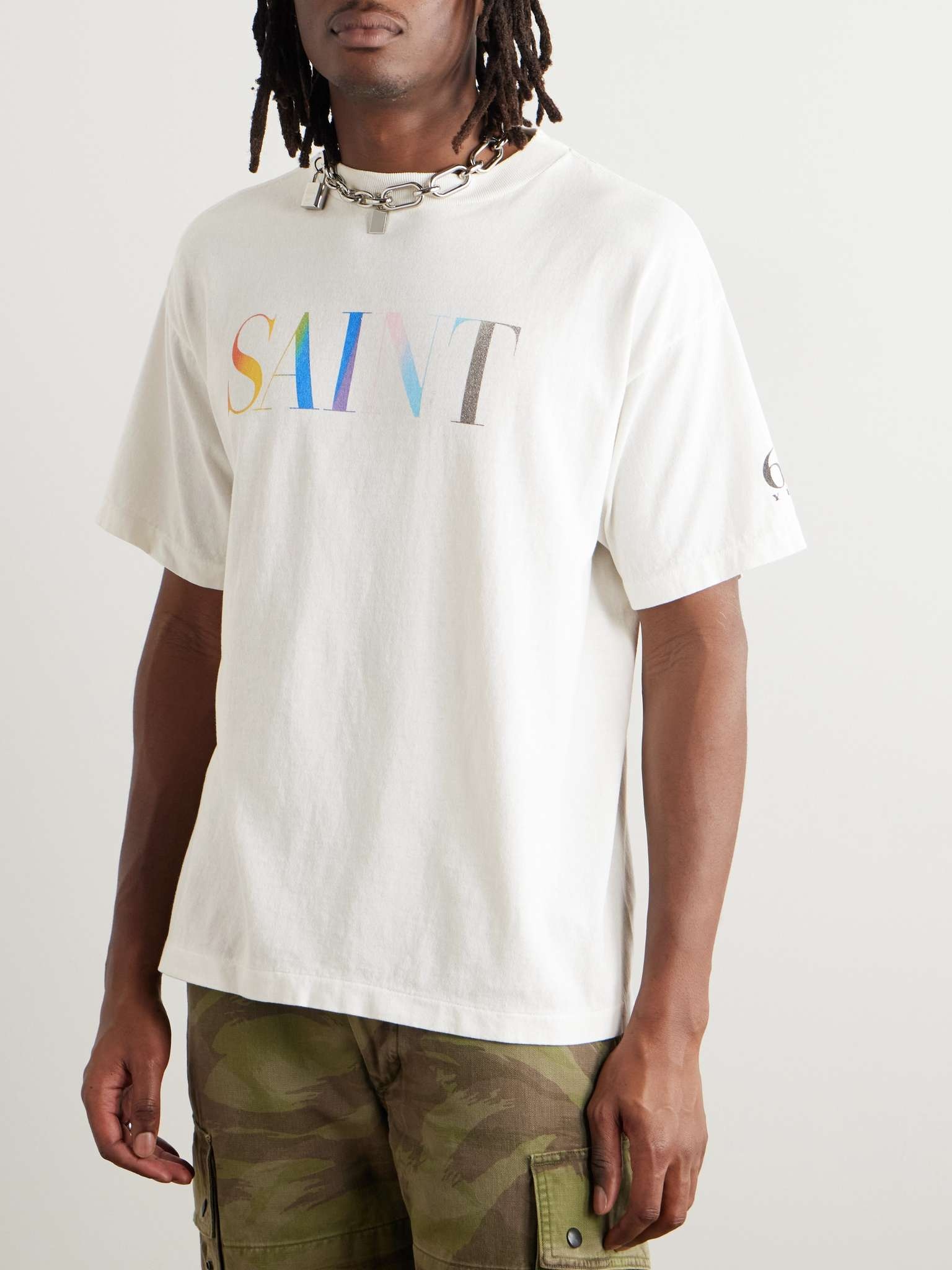 Rainbow Logo-Print Cotton-Jersey T-Shirt - 3