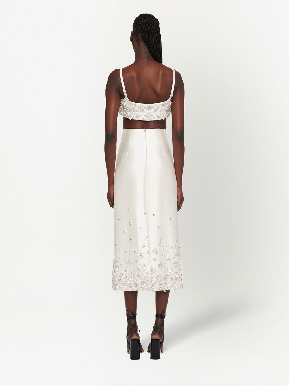 floral-embellished midi skirt - 4