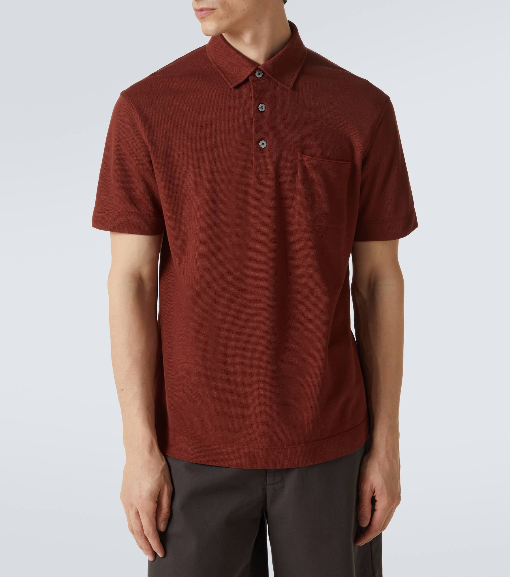 Cotton piqué polo shirt - 3