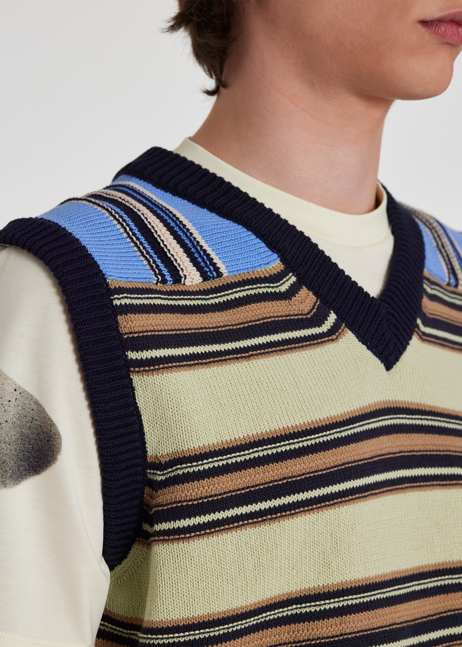 Mix-Up Stripe Knitted Vest - 7