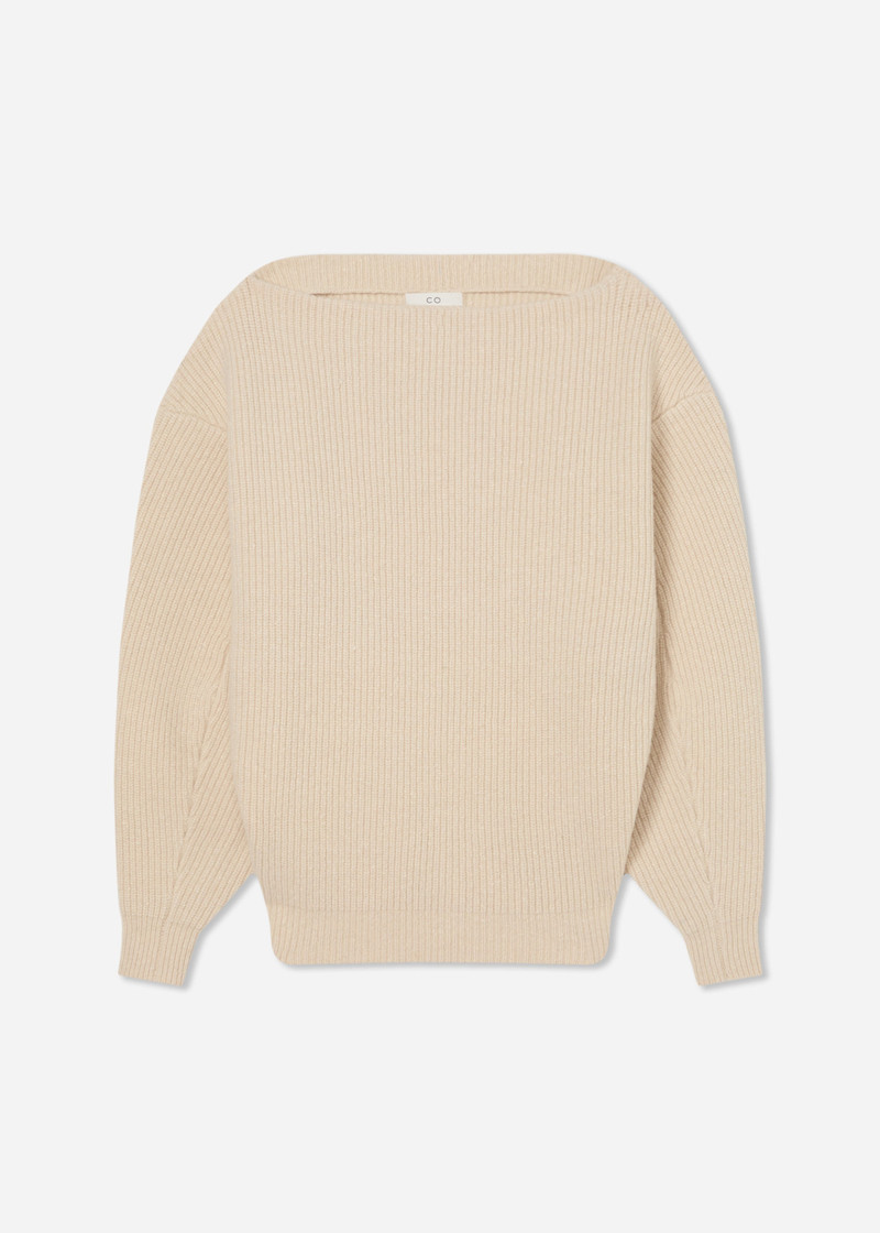 Oversized Boatneck Sweater in Wool Cashmere 1