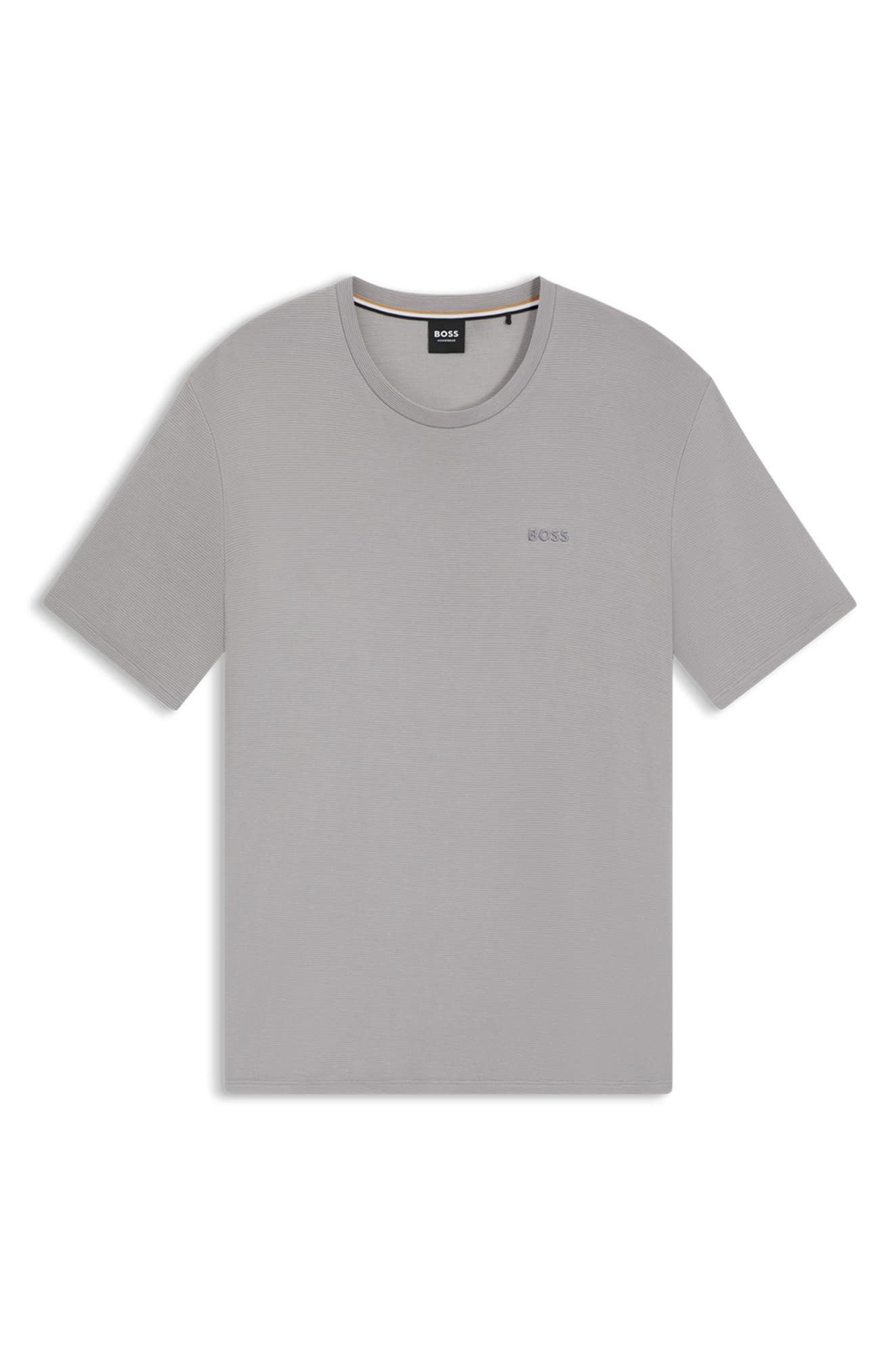BOSS Ribbed Stretch Modal Pajama T-Shirt in Light/Pastel Grey at Nordstrom - 4