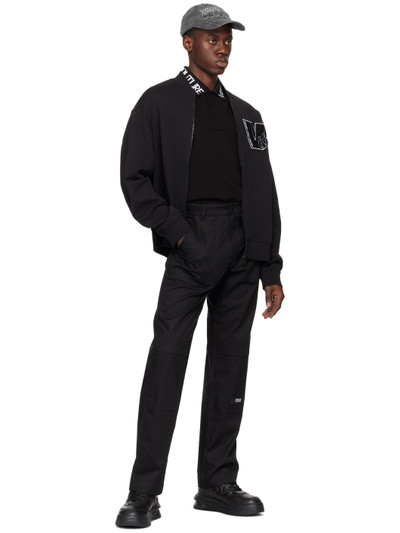 VERSACE JEANS COUTURE Black Straight-Leg Cargo Pants outlook