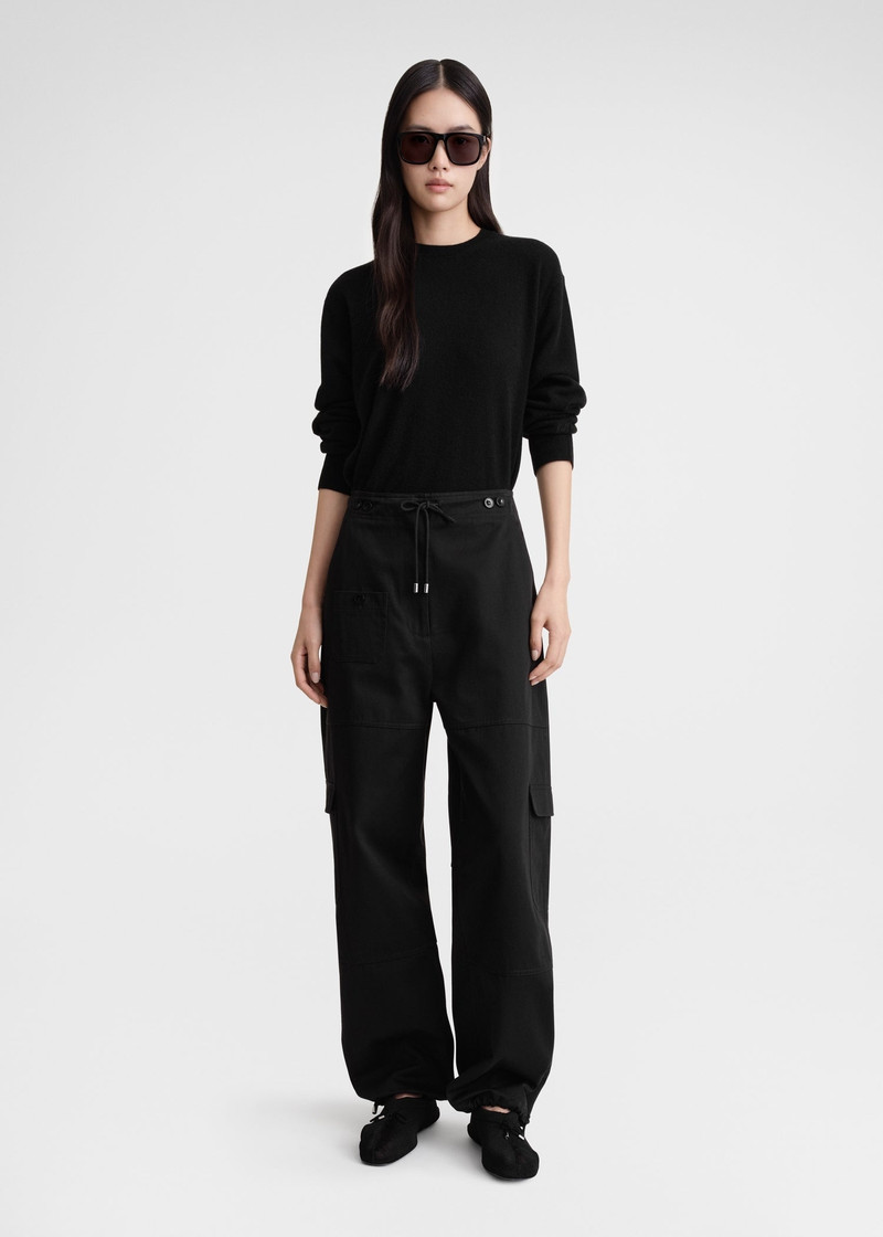 Totême Cotton cargo trousers black outlook