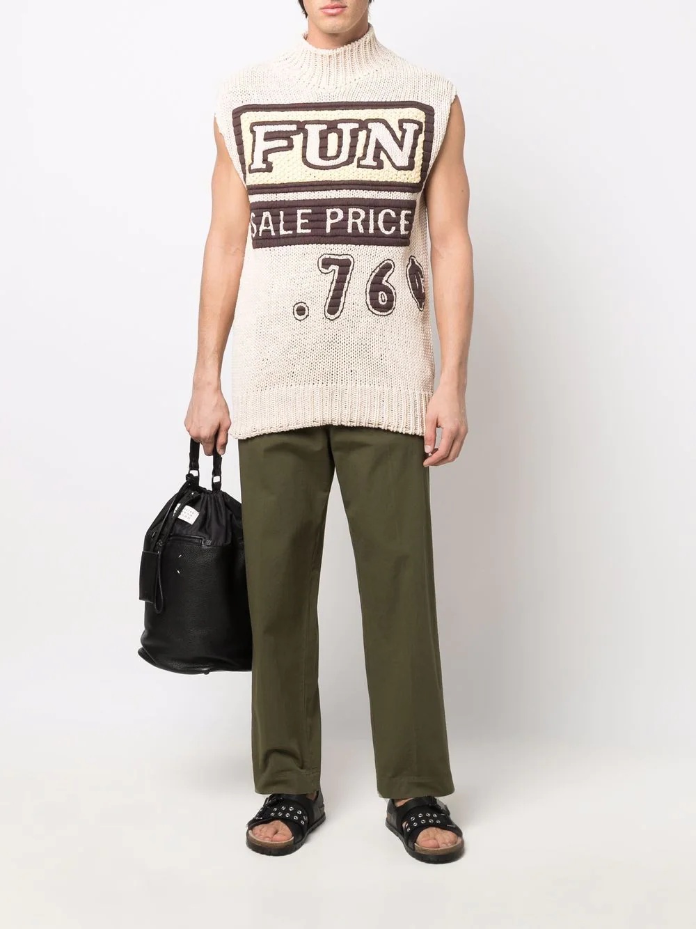 roll-neck slogan-print vest - 2