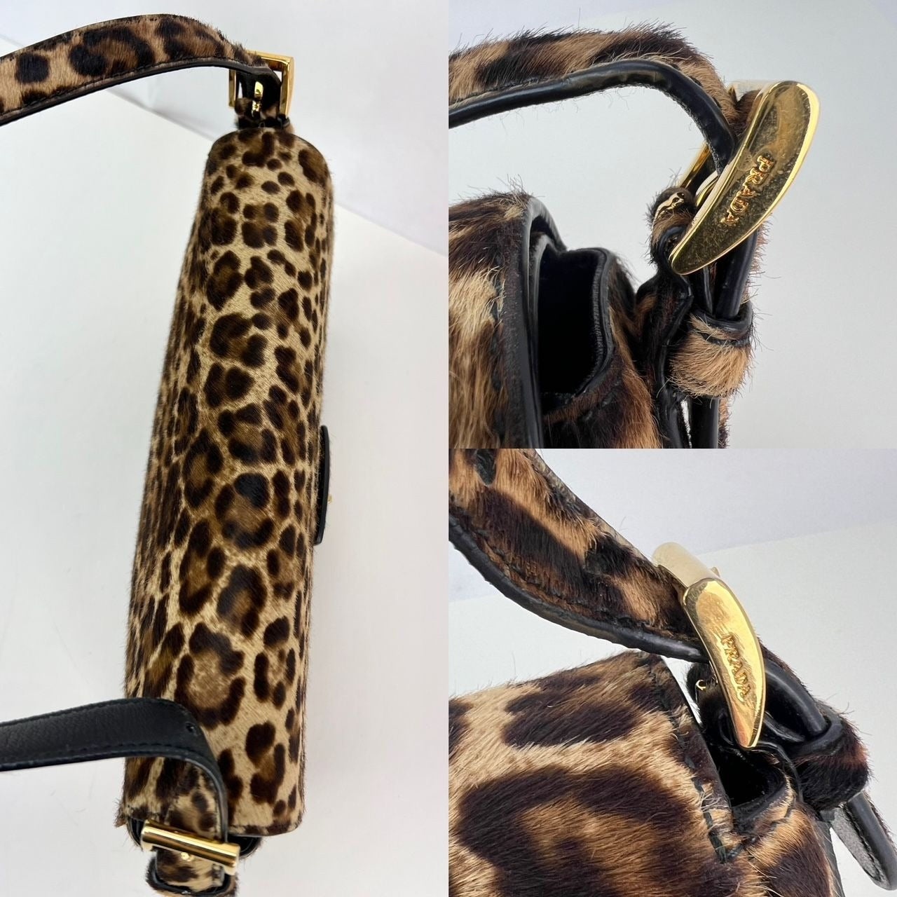 Prada Cavallino Leopard calf Hair Shoulder Bag - 7