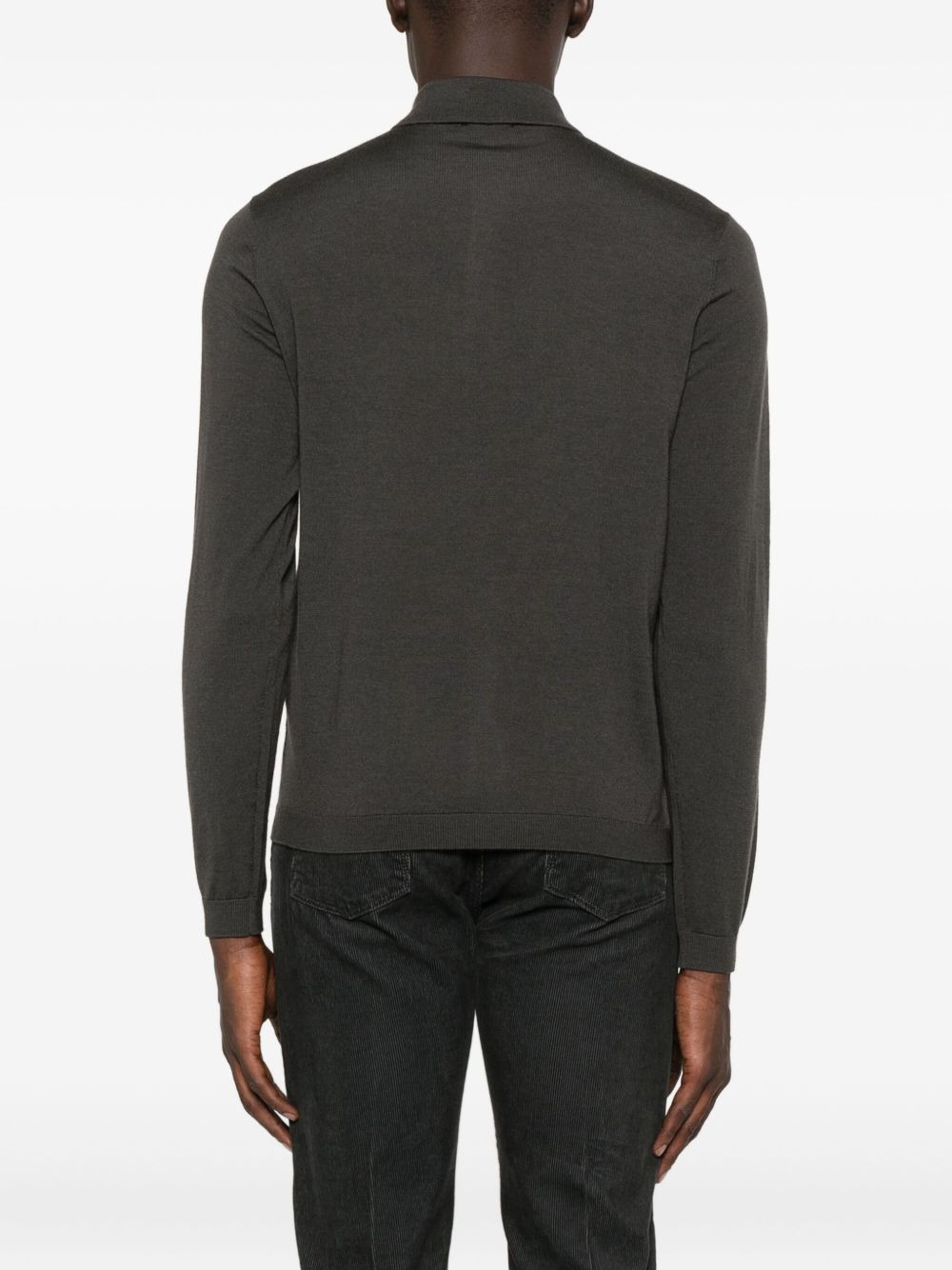 polo-neck button cardigan - 4
