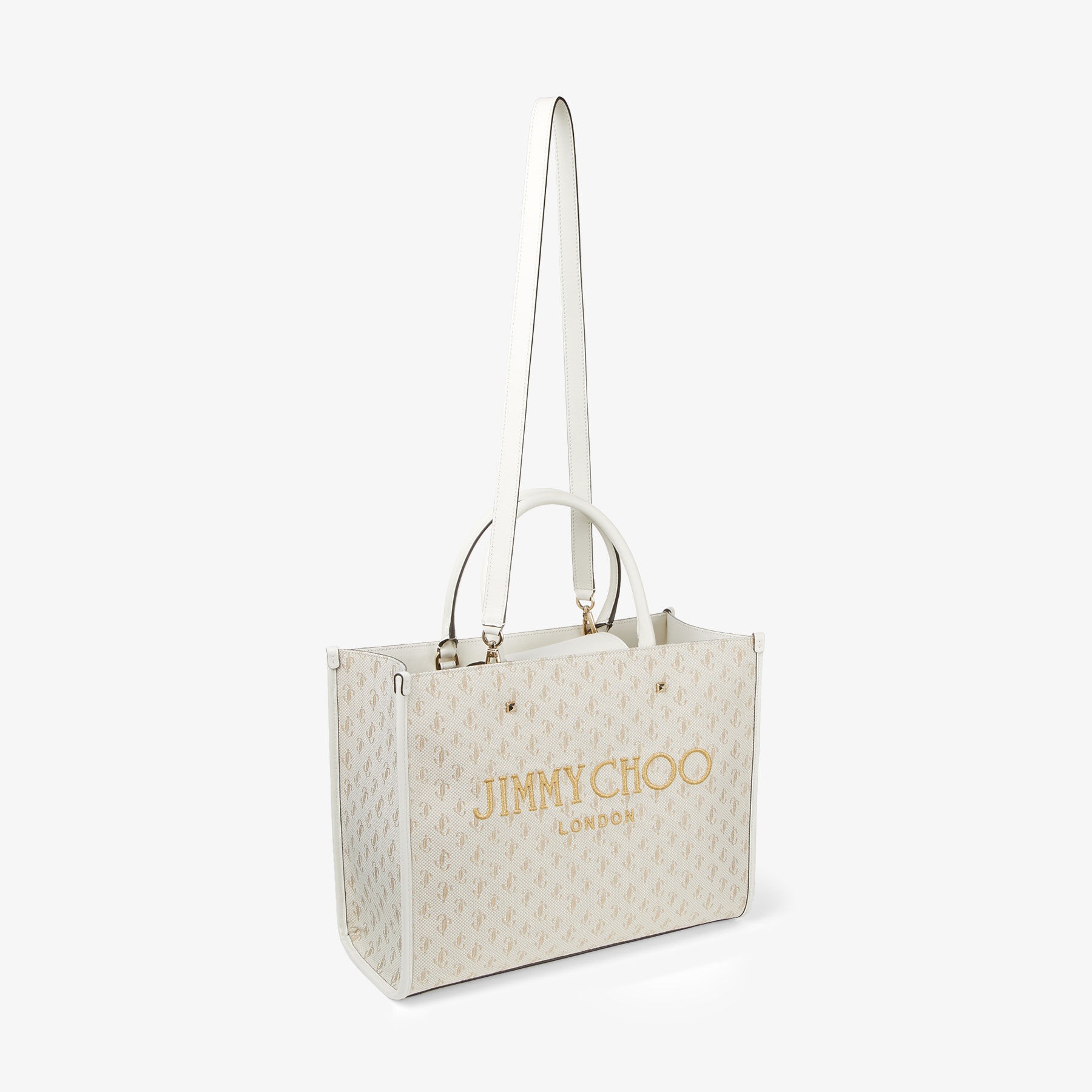 Avenue M Tote
Latte JC Monogrammed Jacquard Tote Bag with Embroidered Logo - 7