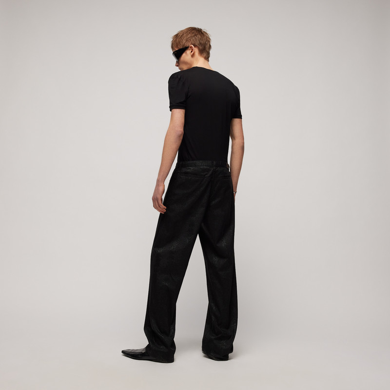 Printed cotton denim pants 3