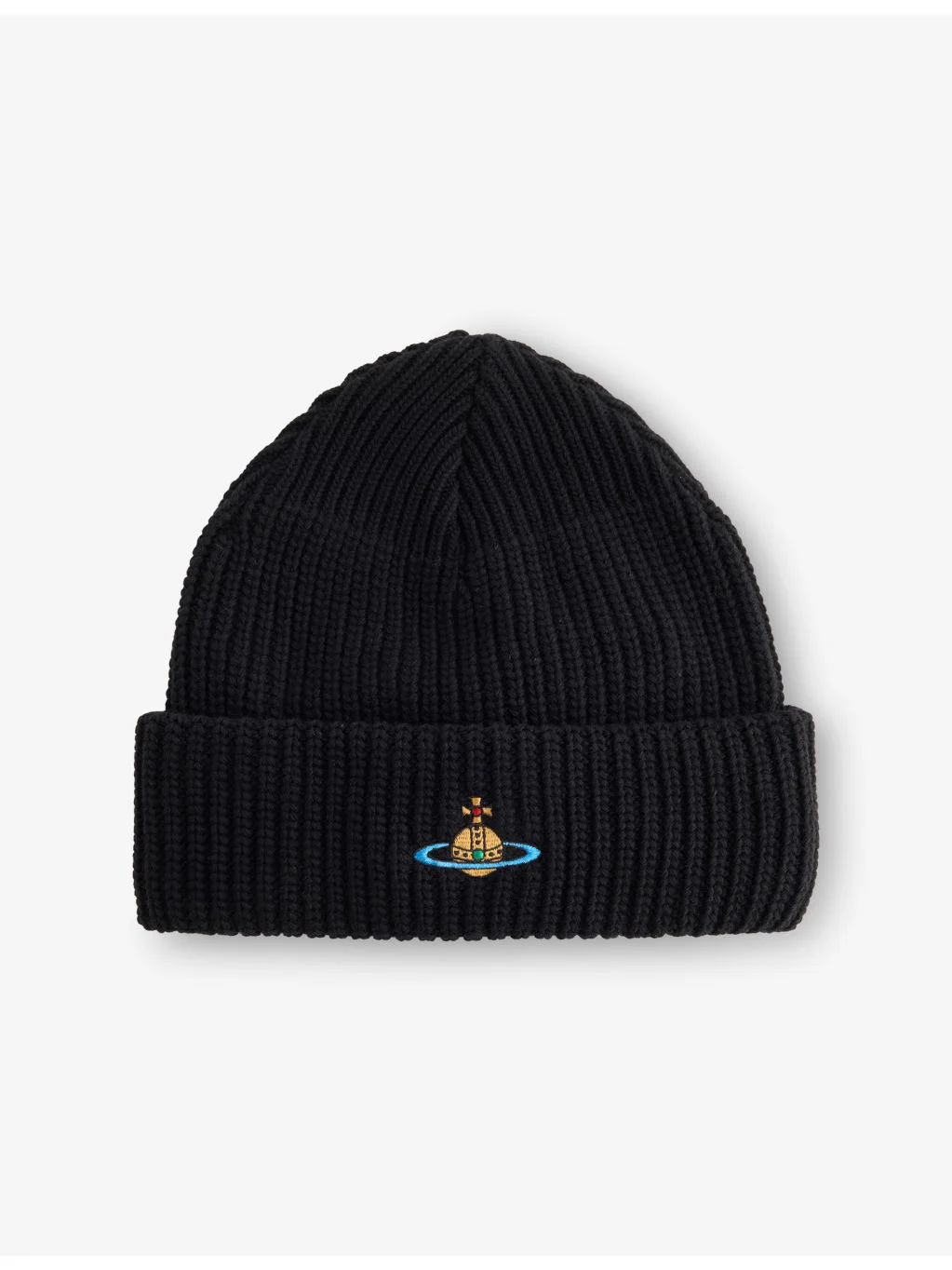 Sporty Brand-Embroidered Wool Beanie Hat - 1