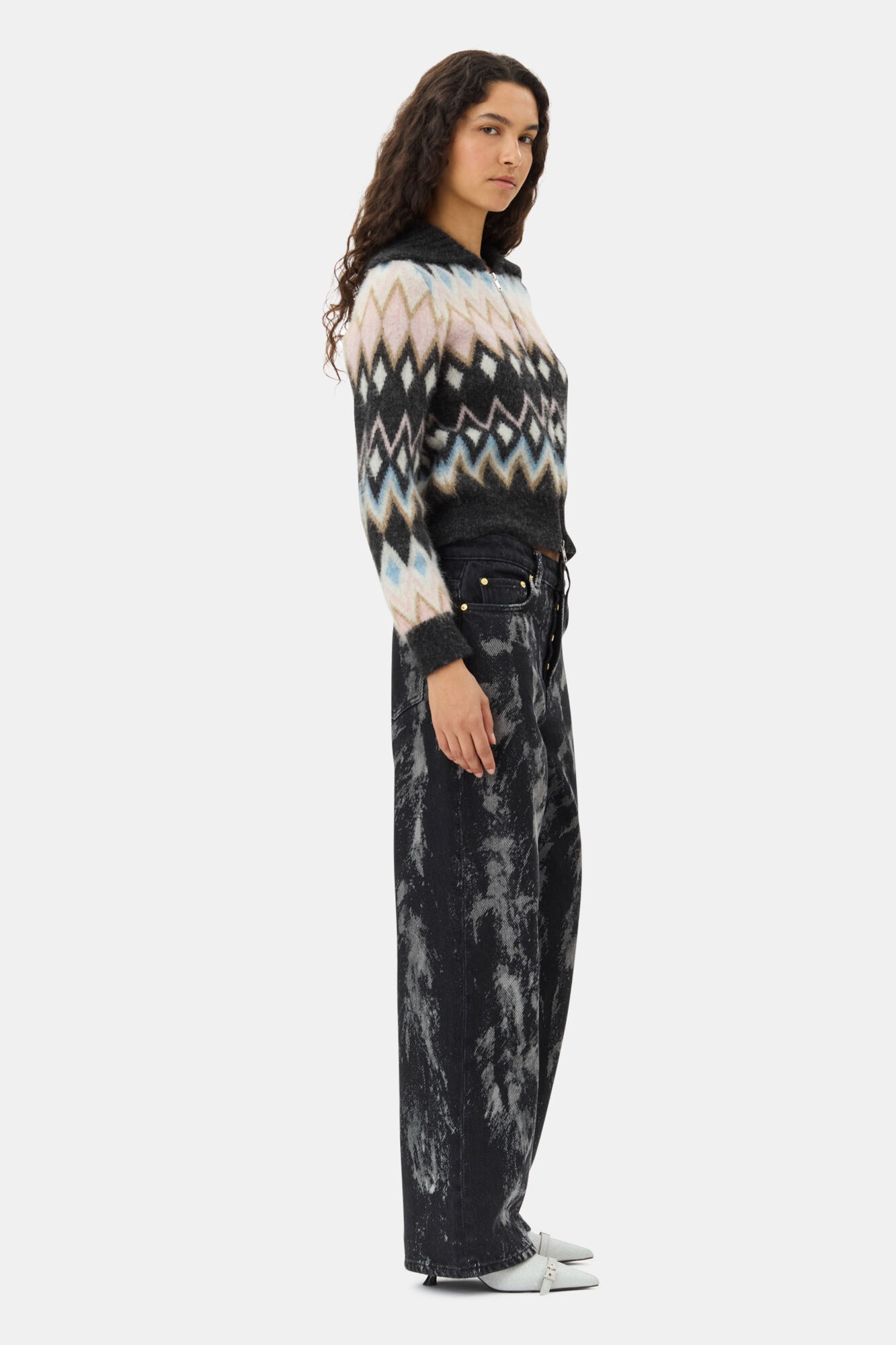 MULTICOLOR FINE BRUSHED ALPACA CARDIGAN - 4