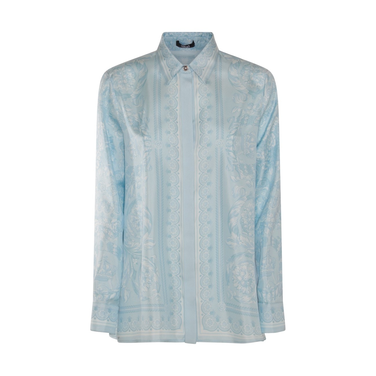 pale blue silk shirt - 1
